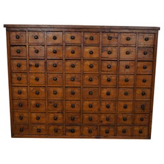 Dutch Industrial Pine Apothecary / Workshop Cabinet, circa 1930s