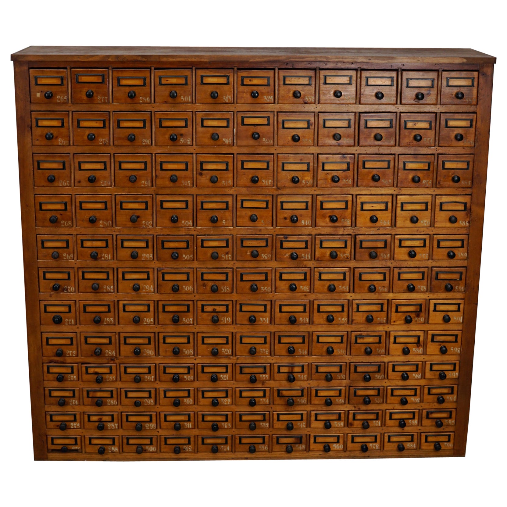 Dutch Industrial Pine Apothecary / Workshop Cabinet, circa 1930s