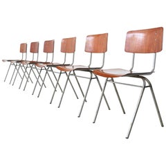 Used Dutch Industrial Stacking Chairs, the Netherlands, 1960
