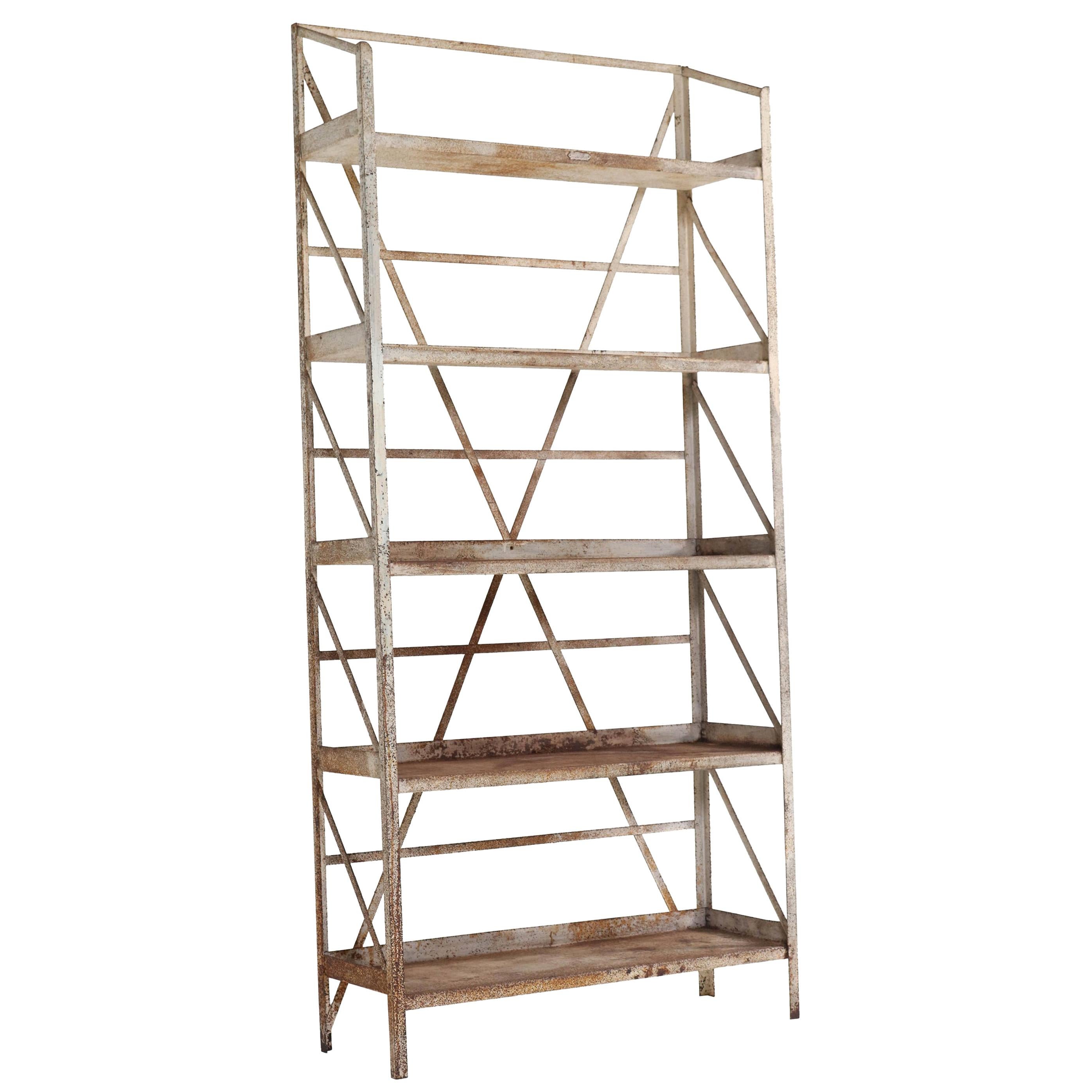 Dutch Industrial Steel Shelving Unit By, Industrial Retail Shelving