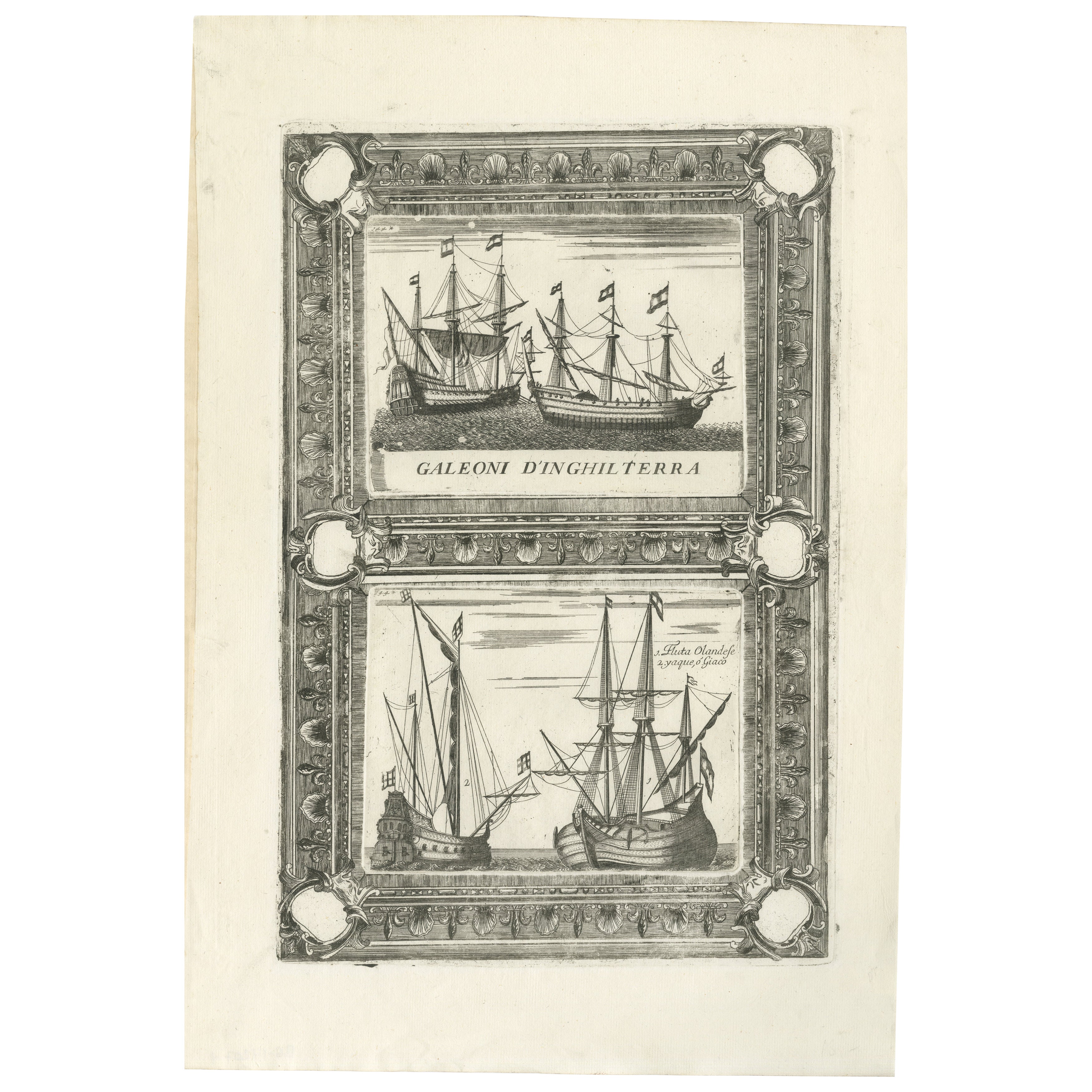 Dutch Inland Sailing Boats, Amsterdam–Haarlem 
Delft–Rotterdam, Coronelli 1690