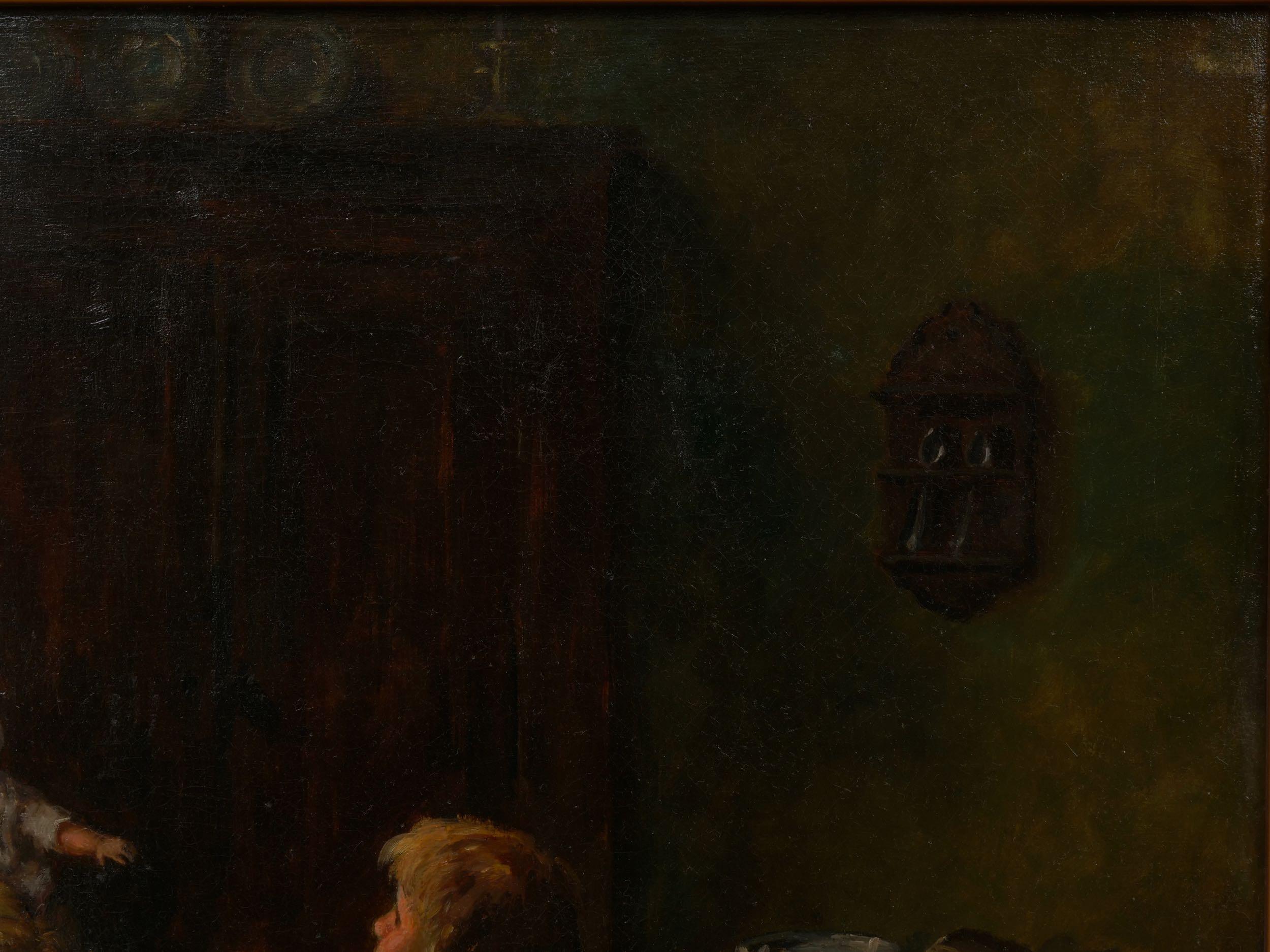 American “Dutch Interior” Genre Scene Painting by John H. Henrici