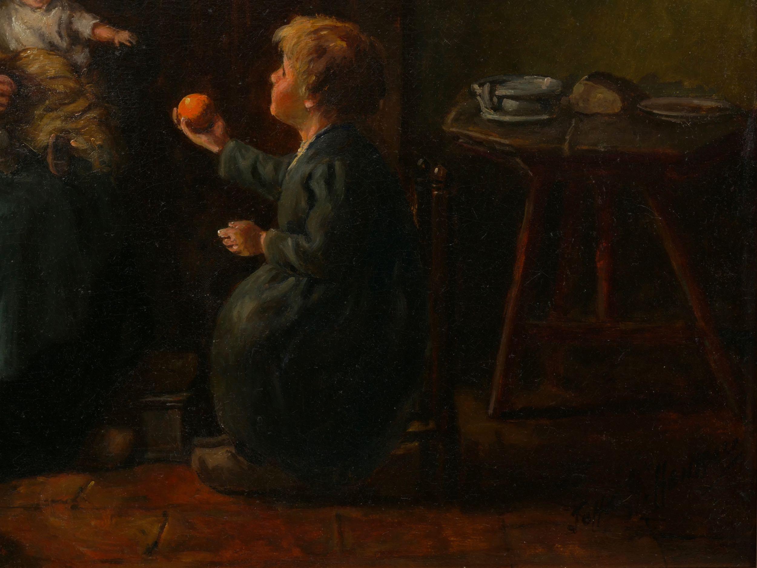 20th Century “Dutch Interior” Genre Scene Painting by John H. Henrici