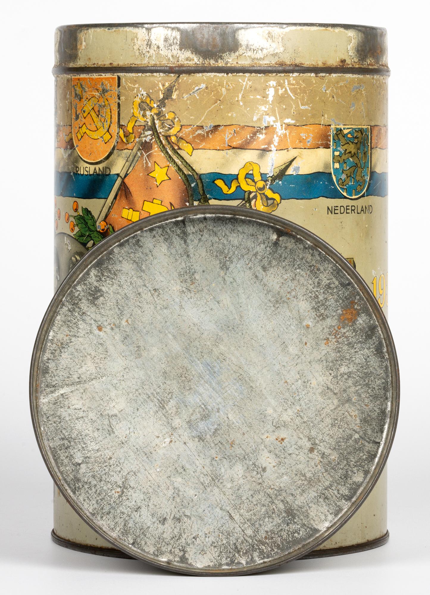 Dutch Je Maintiendrai World War Two Peace Biscuit Tin For Sale 5