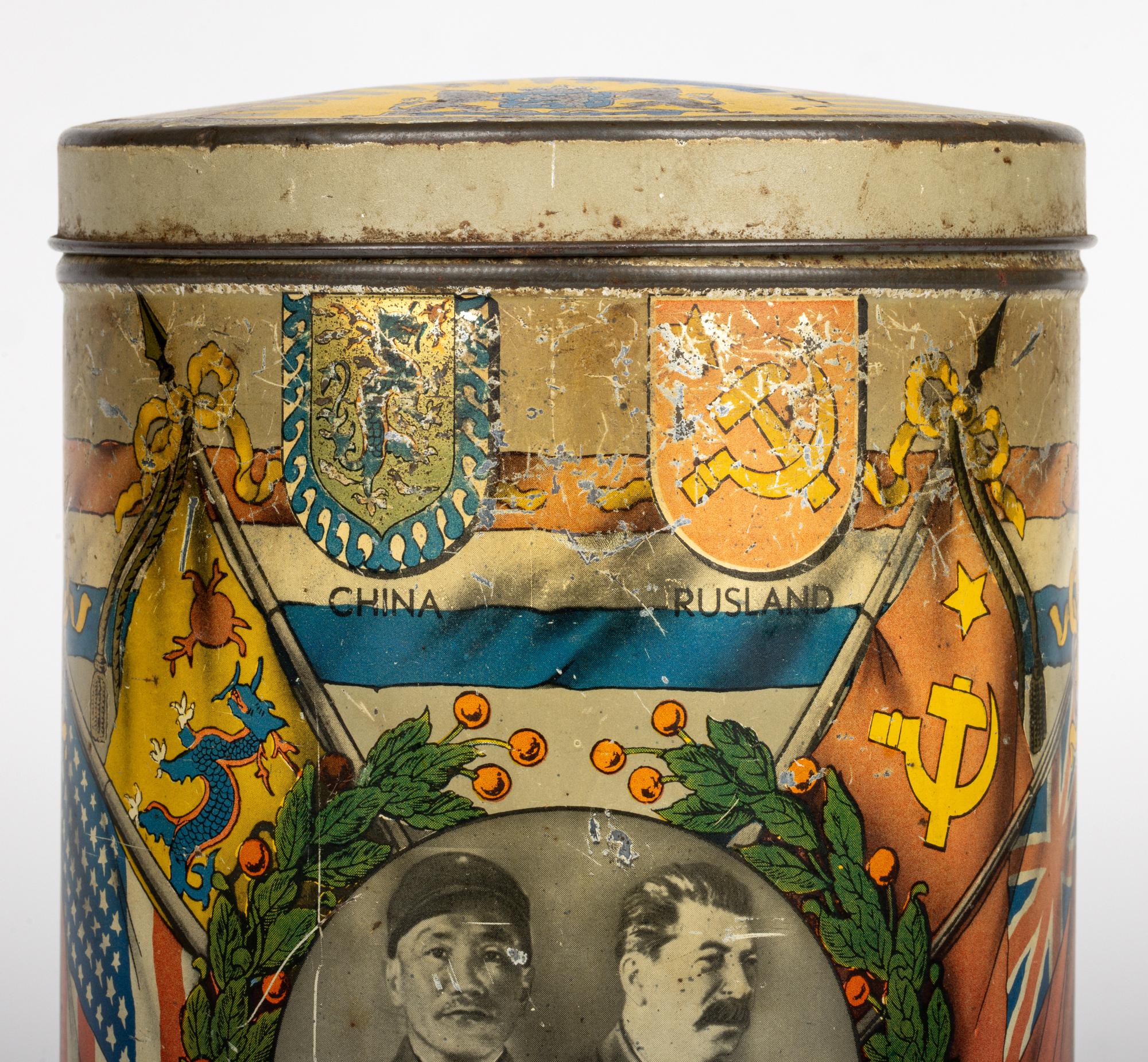 Dutch Je Maintiendrai World War Two Peace Biscuit Tin For Sale 7
