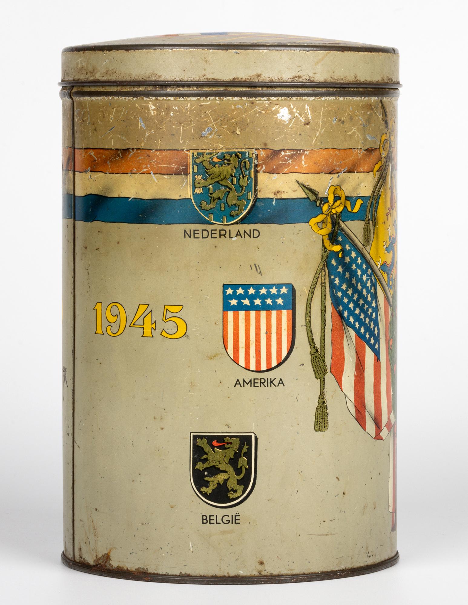 Dutch Je Maintiendrai World War Two Peace Biscuit Tin For Sale 8