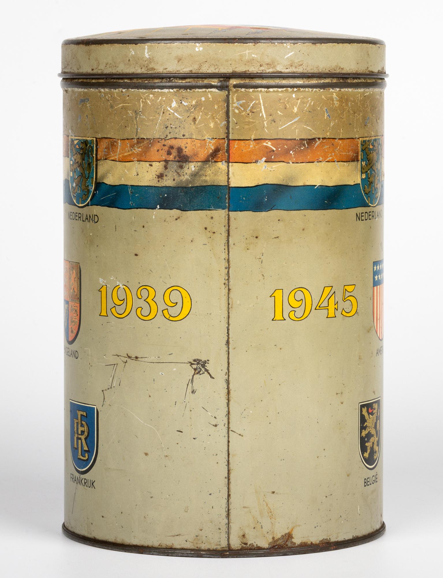 Dutch Je Maintiendrai World War Two Peace Biscuit Tin For Sale 12