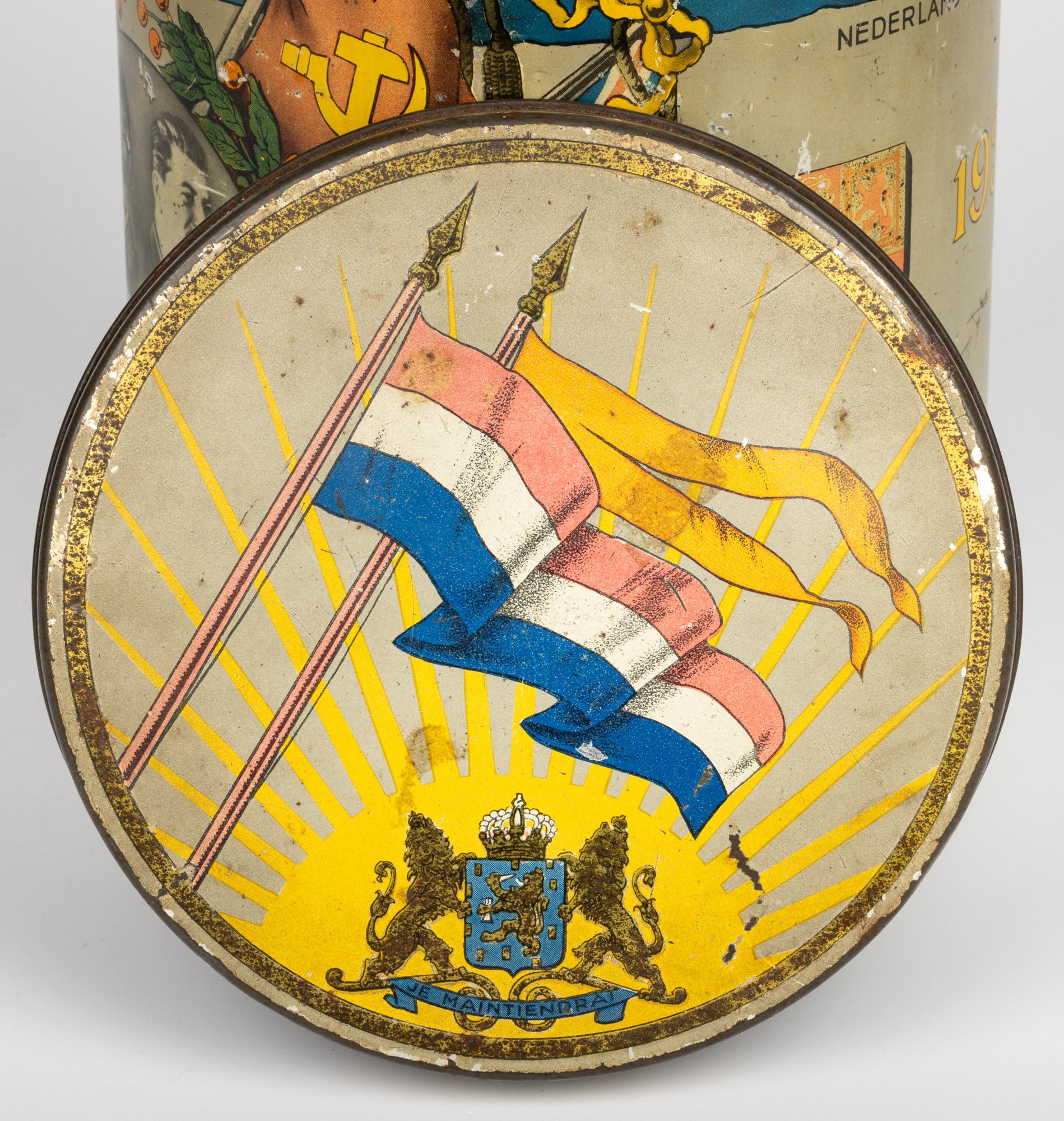 Dutch Je Maintiendrai World War Two Peace Biscuit Tin For Sale 1