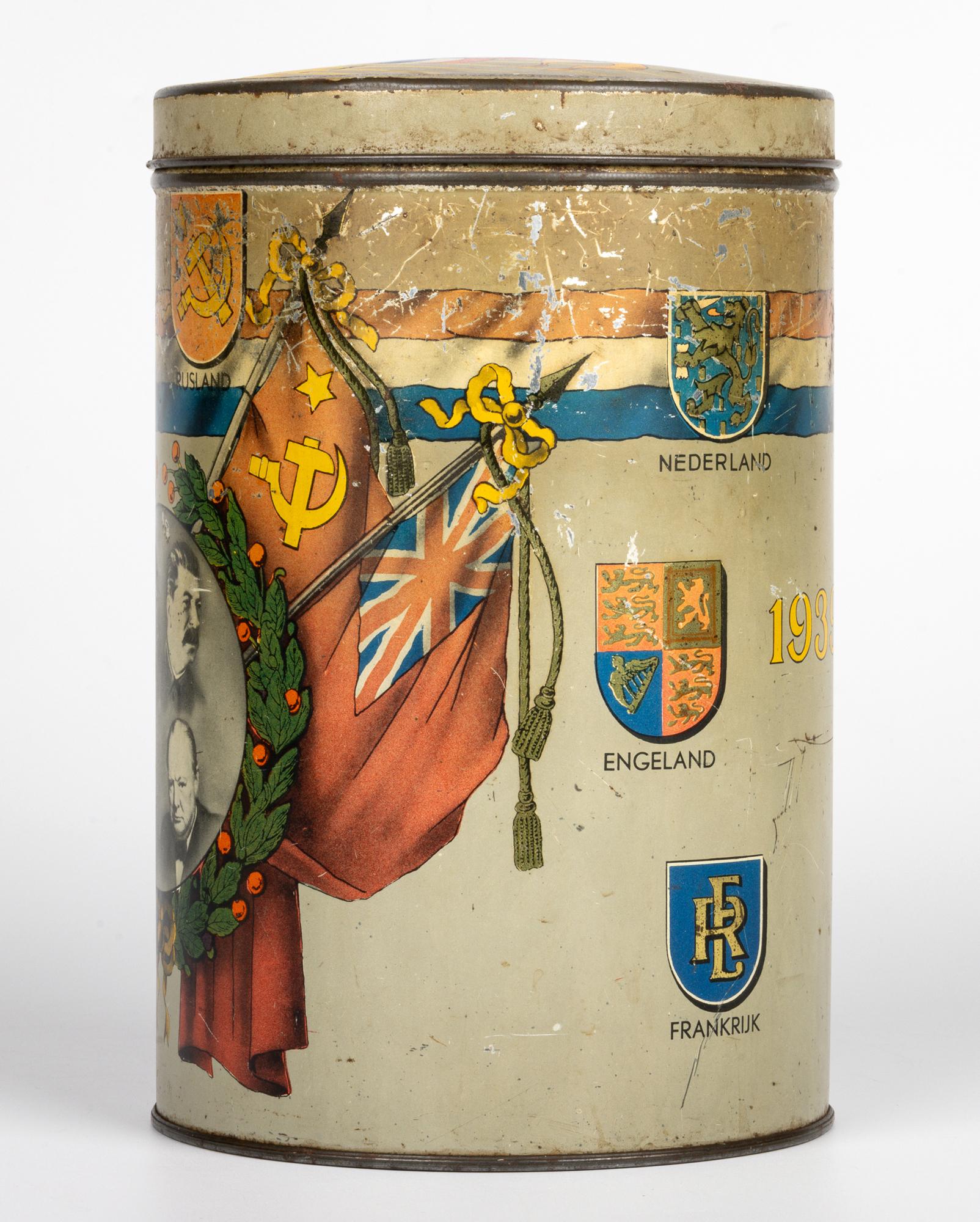 Dutch Je Maintiendrai World War Two Peace Biscuit Tin For Sale 3