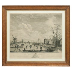 Antique Dutch Kolf Print, Vuë De Santvliet Village De Hollande, Golf Engraving