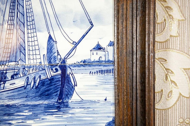 Dutch Landscape Made of Ceramic Tiles, Faience from Delft, circa 1960s