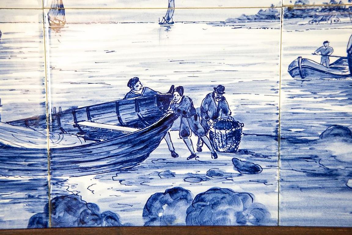 Paysage hollandais en carreaux de céramique - Faience de Delft, vers les années 1960 en vente 2