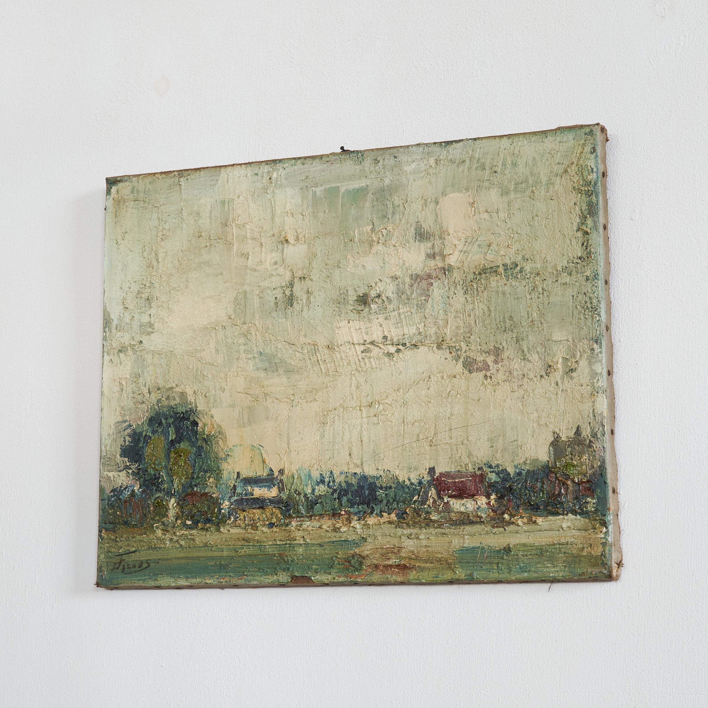 Niederländische Landschaft Öl auf Leinwand 1940er Jahre.

Schöne und gut gemalte Landschaft - wahrscheinlich holländisch. Sehr taktile und raffinierte impressionistische Malerei. Dicke Pinselstriche und satte Farben. Schöne Atmosphäre und Töne. Ohne