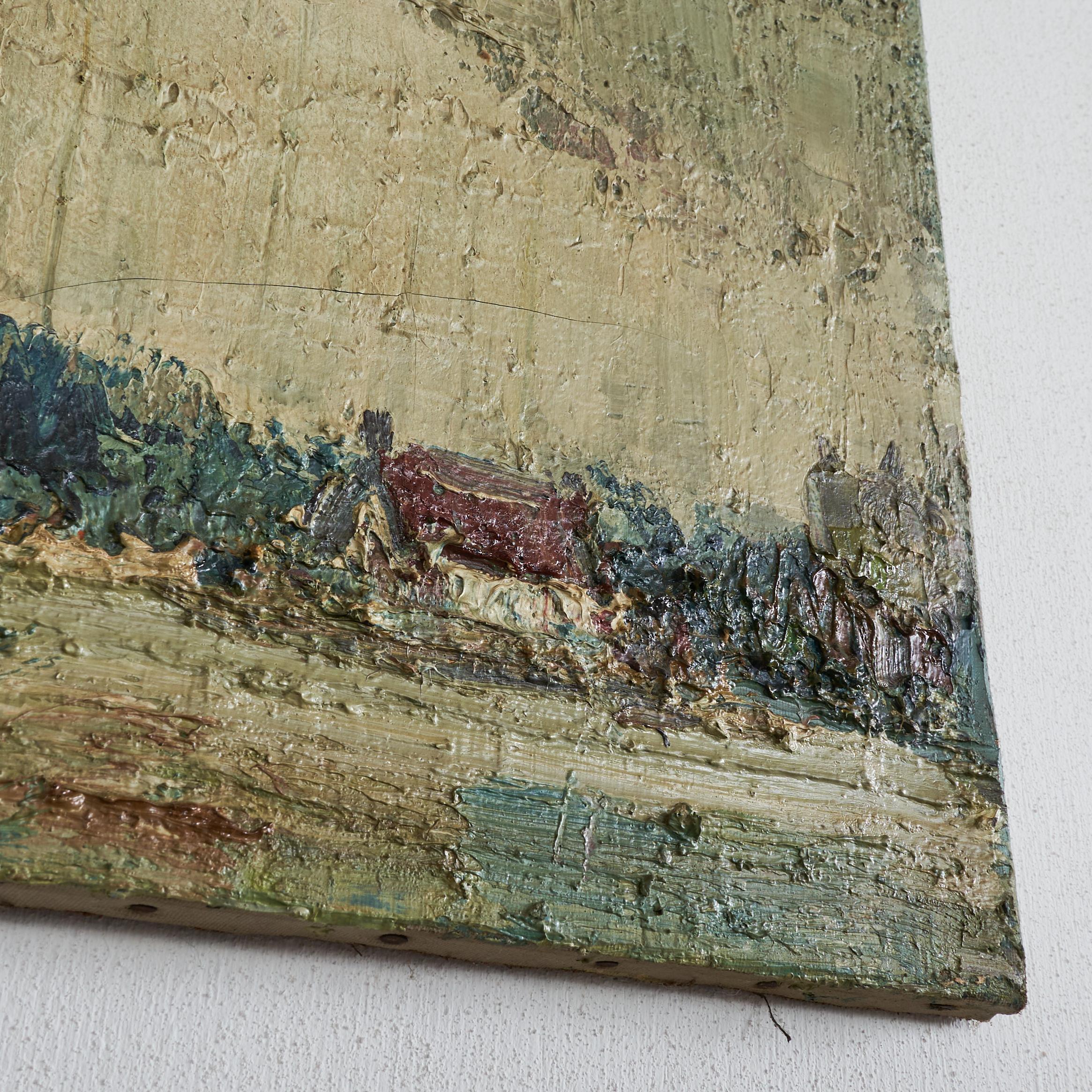Niederländische Landschaft Öl auf Leinwand 1940er Jahre im Zustand „Gut“ im Angebot in Meer, VAN