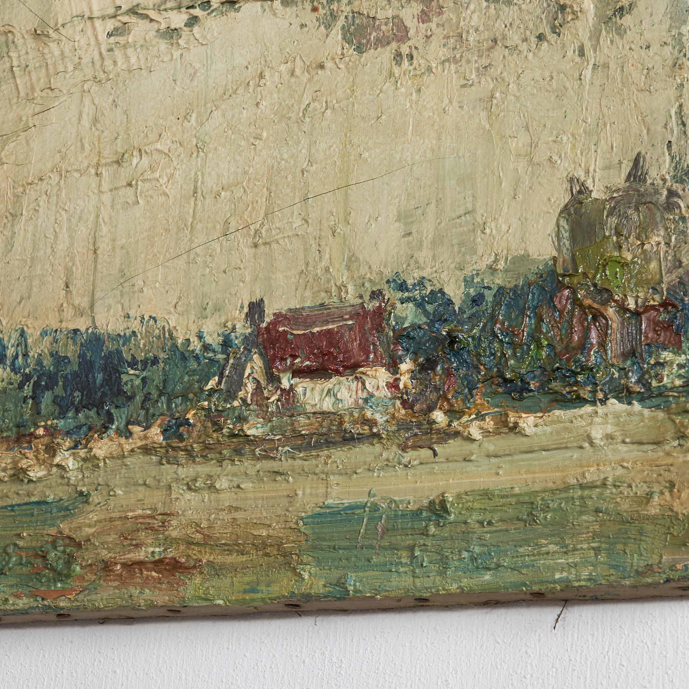 Niederländische Landschaft Öl auf Leinwand 1940er Jahre im Angebot 1
