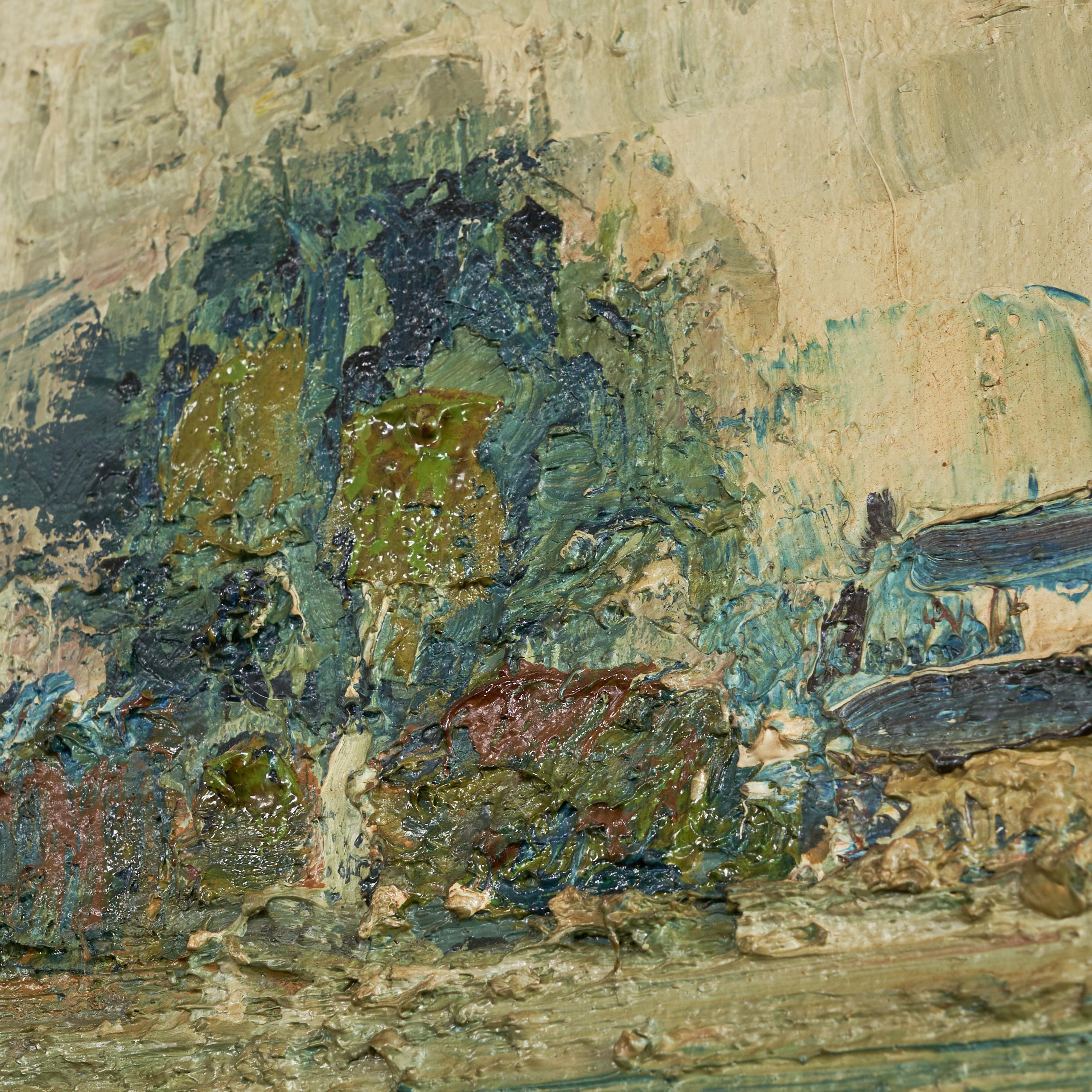 Dutch Landscape Oil on Canvas 1940s For Sale 1