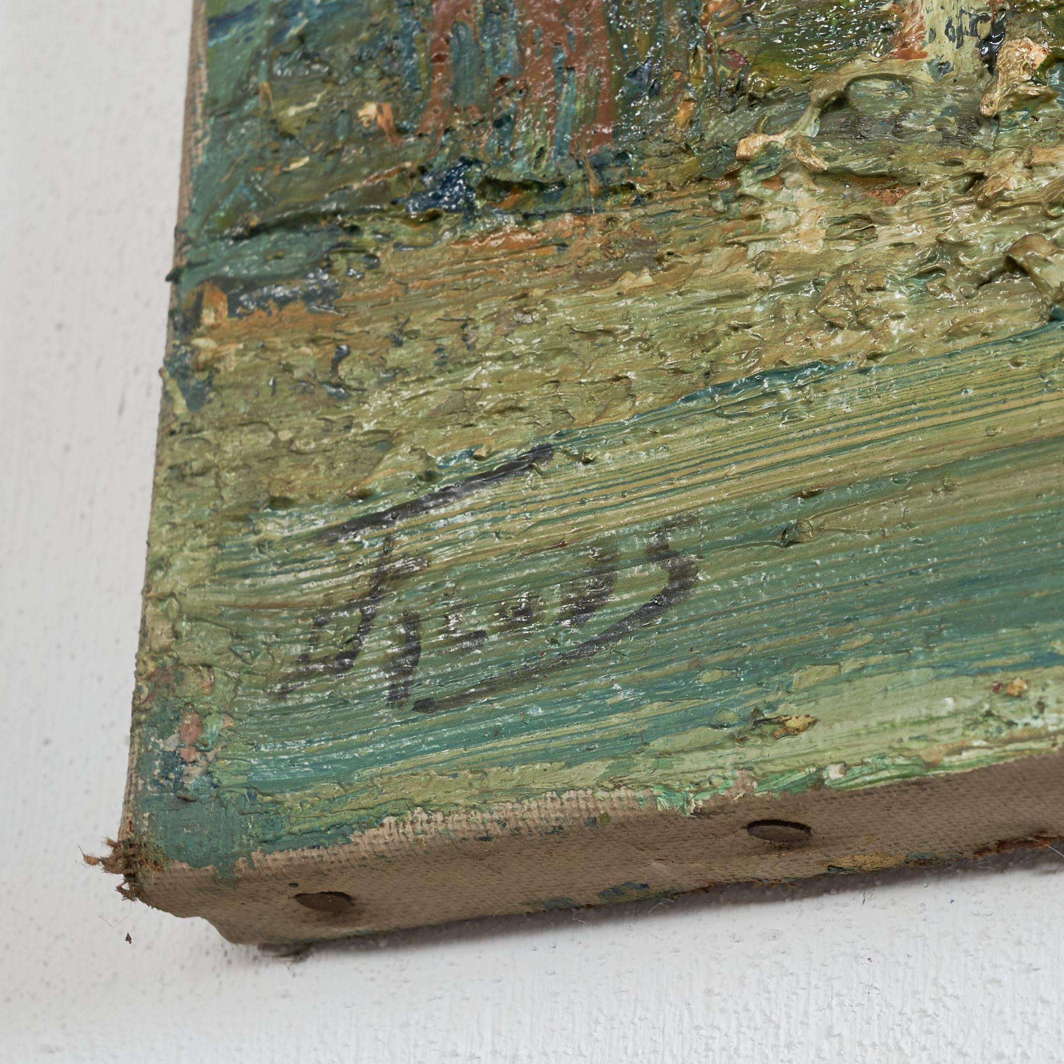 Niederländische Landschaft Öl auf Leinwand 1940er Jahre im Angebot 3