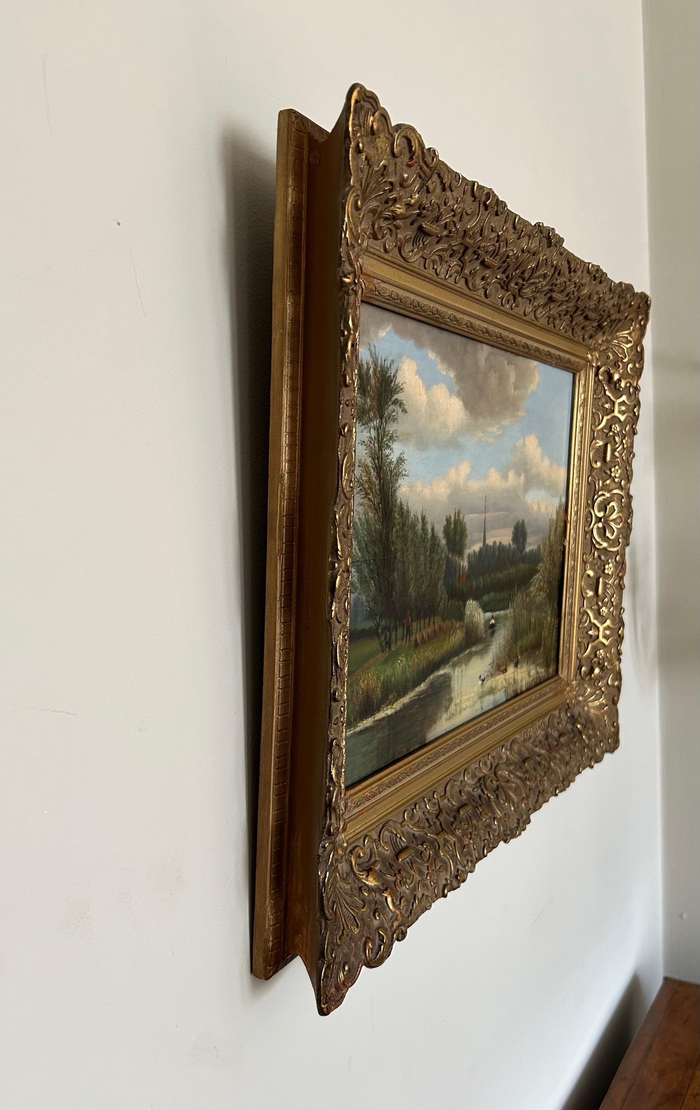 Pittura di paesaggio olandese, Johan Veltens, 1814-1891 in vendita 1