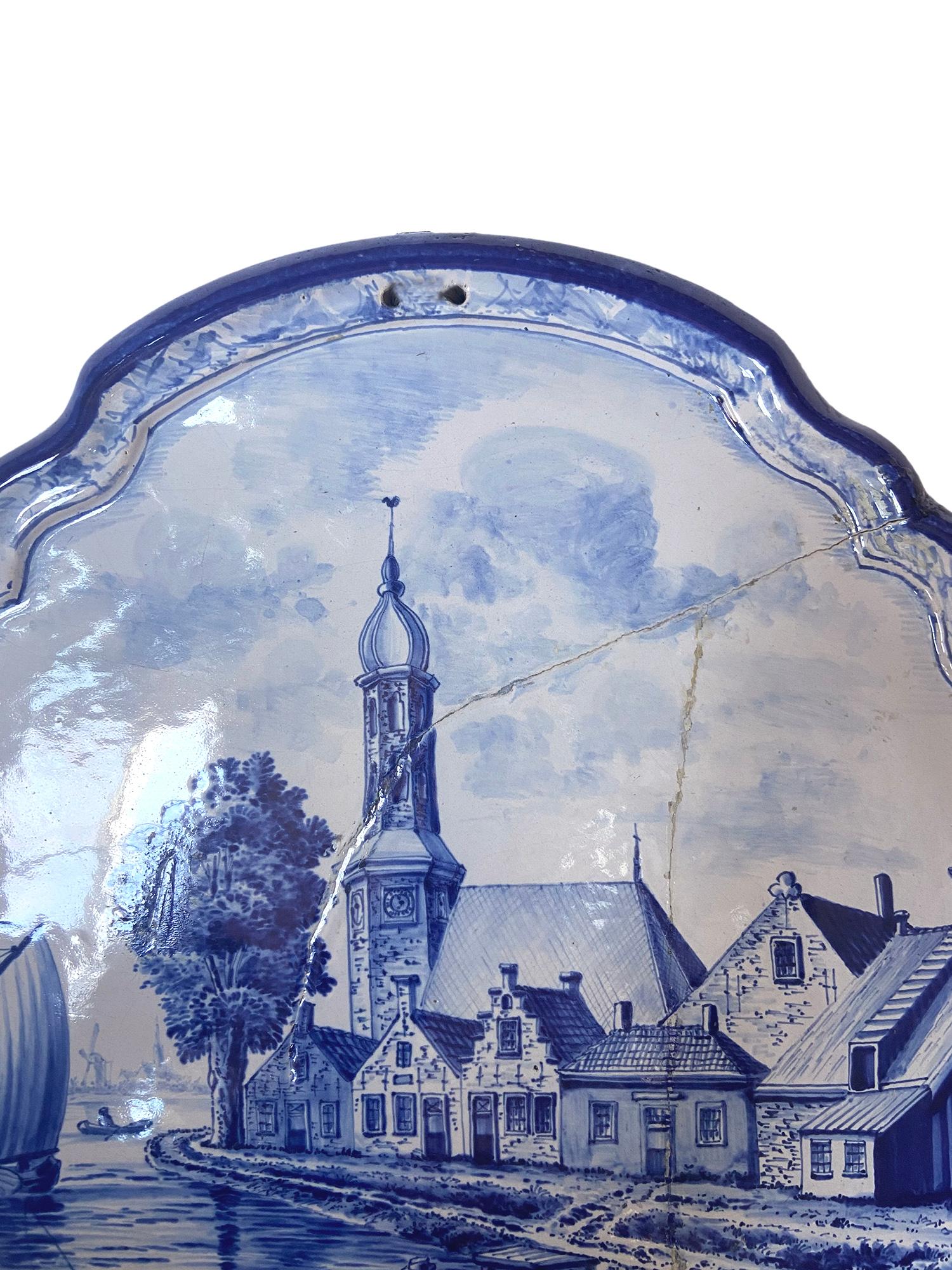 Dutch Landscape Plaque In Good Condition For Sale In New York, NY