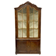 Used Dutch large corner display cabinet, ca 1780-1800