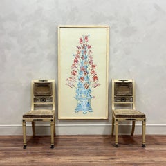 Dutch, Large Framed Tulip Vase Painting Delft