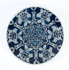 Dutch Late 17th Century, Dish with Flowers Sign by De Dissel Manufacture