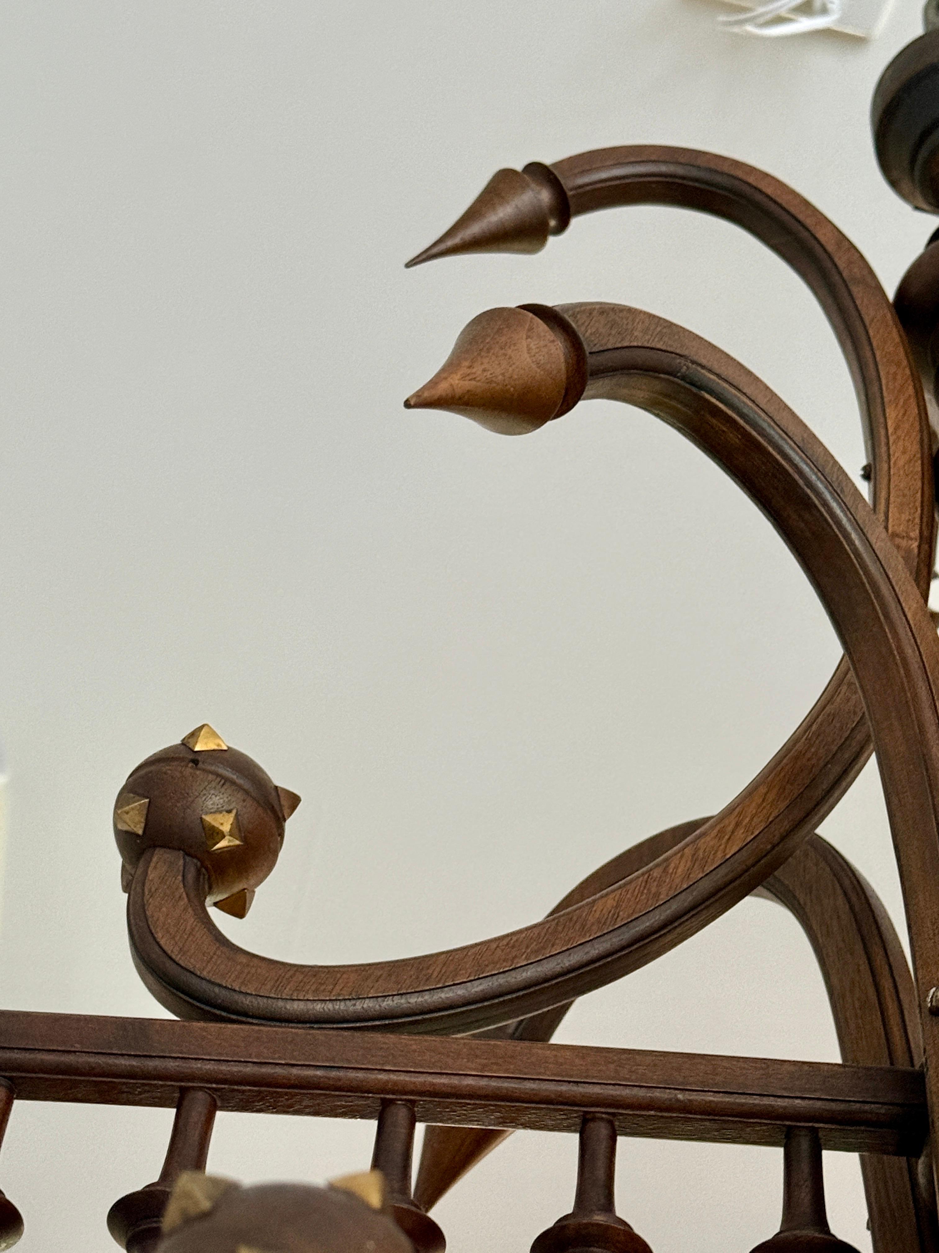Lampadario olandese in legno intagliato della fine del XIX secolo, a 5 luci in vendita 5