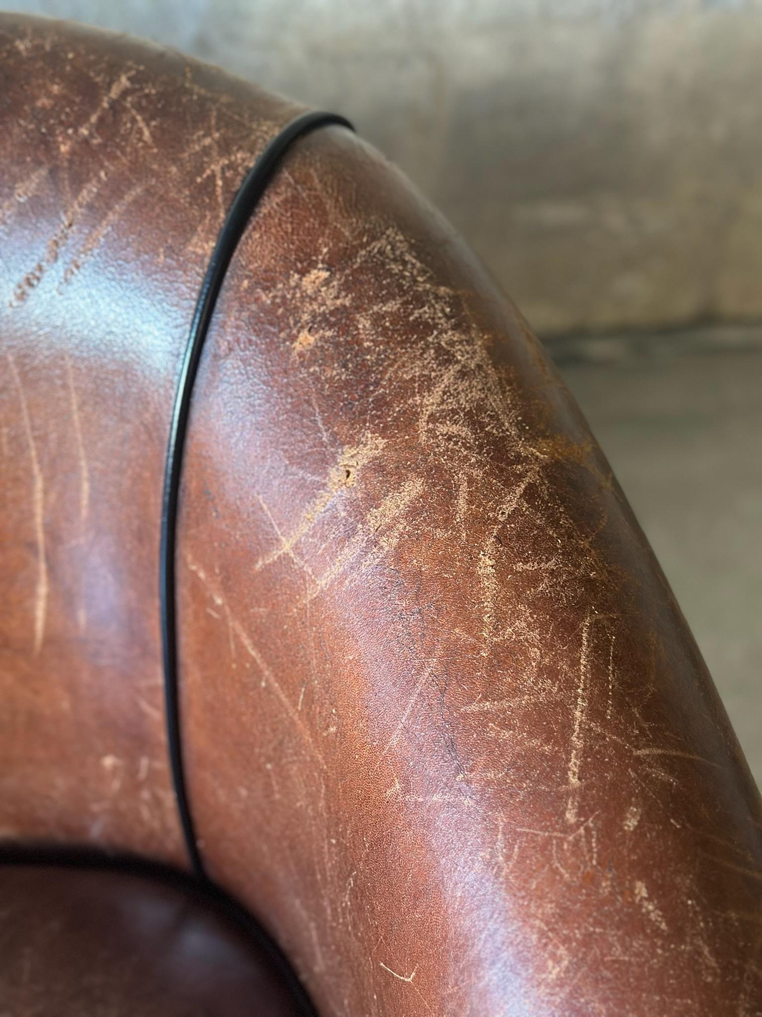 Holländisches Ledersofa (Art déco) im Angebot