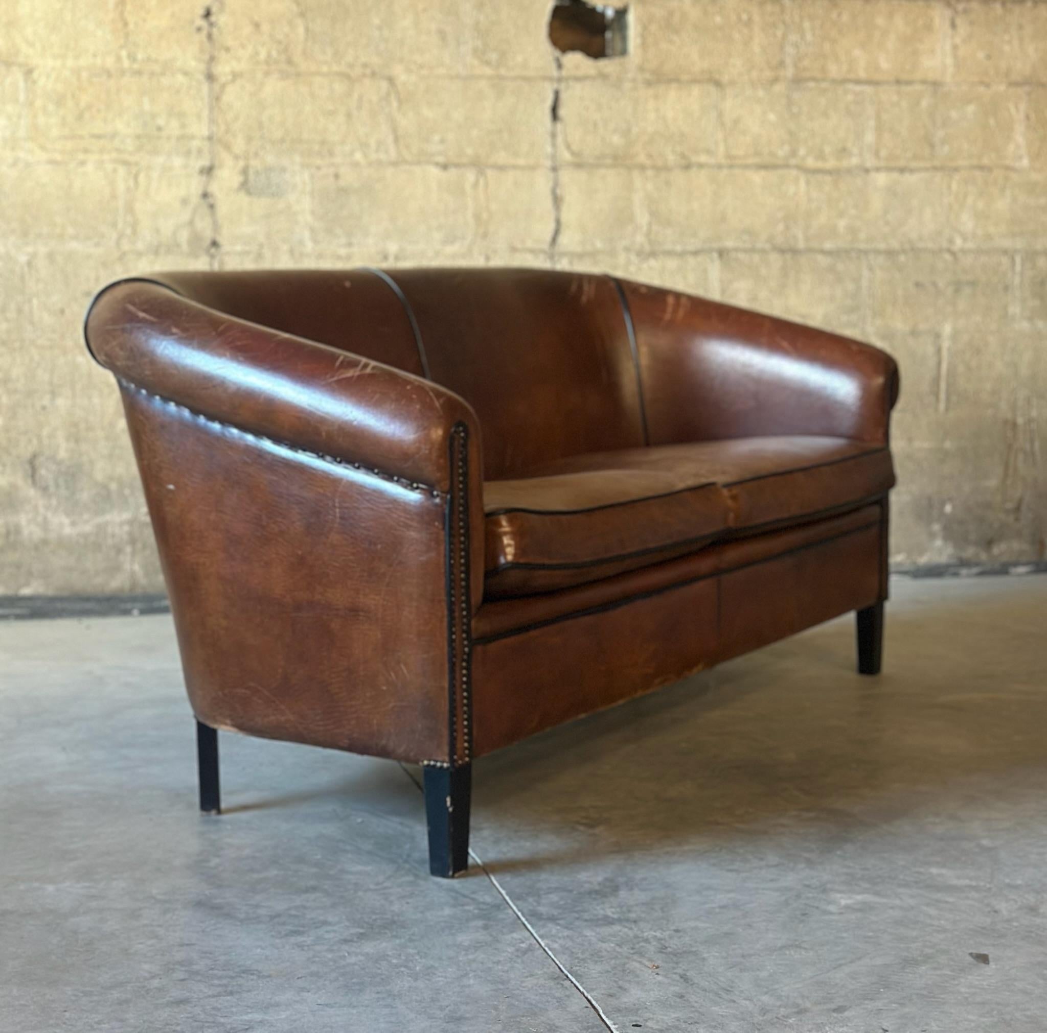 Holländisches Ledersofa im Angebot 1