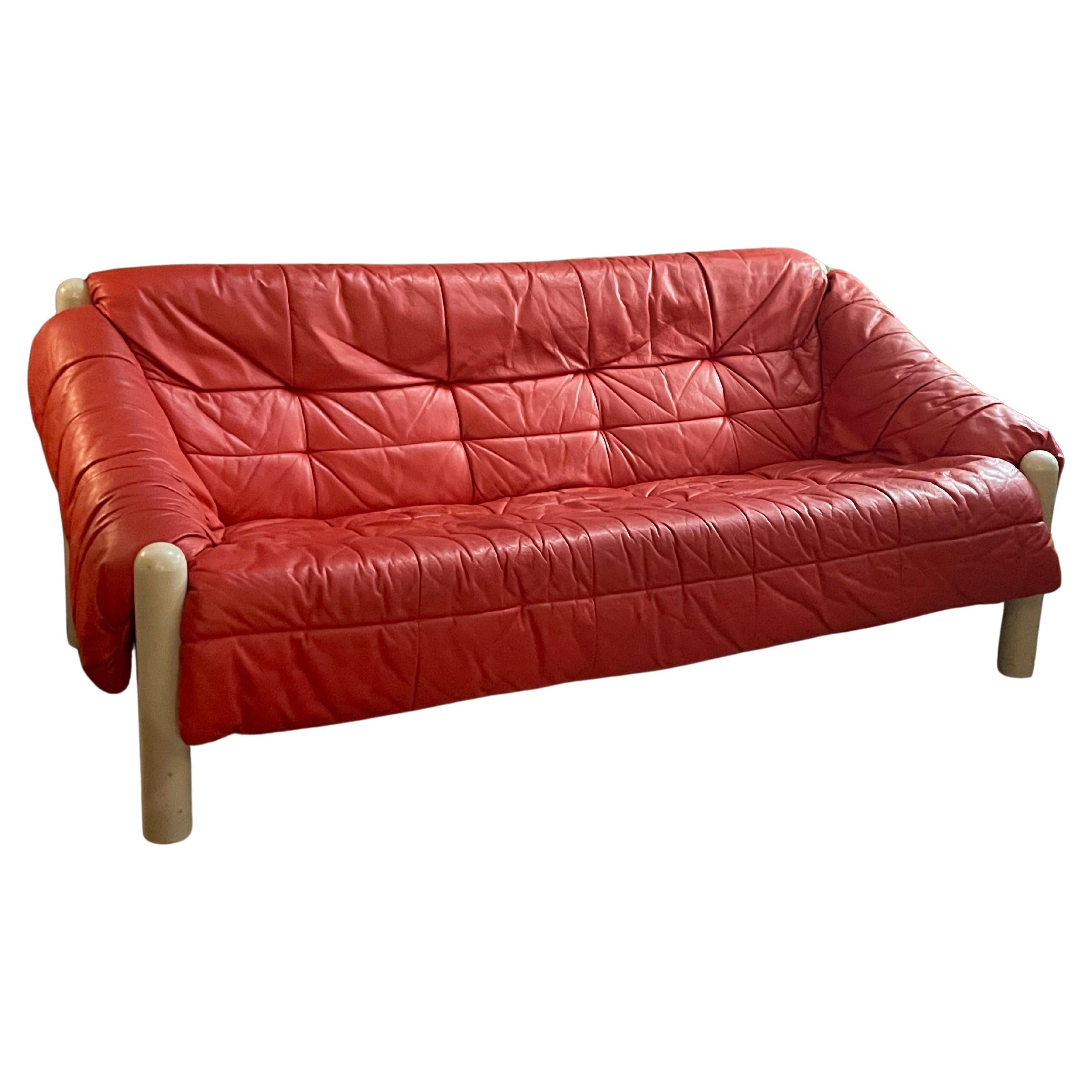 Dutch Leather Sling 3-seater sofa For Sale