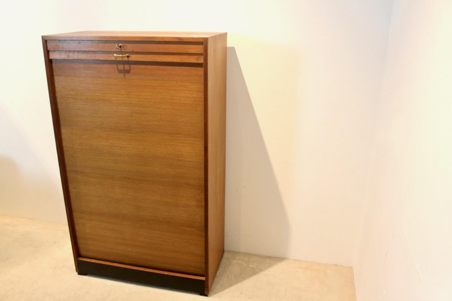 Dutch Library Office Storage Cabinet with Sliding Door In Good Condition For Sale In Voorburg, NL