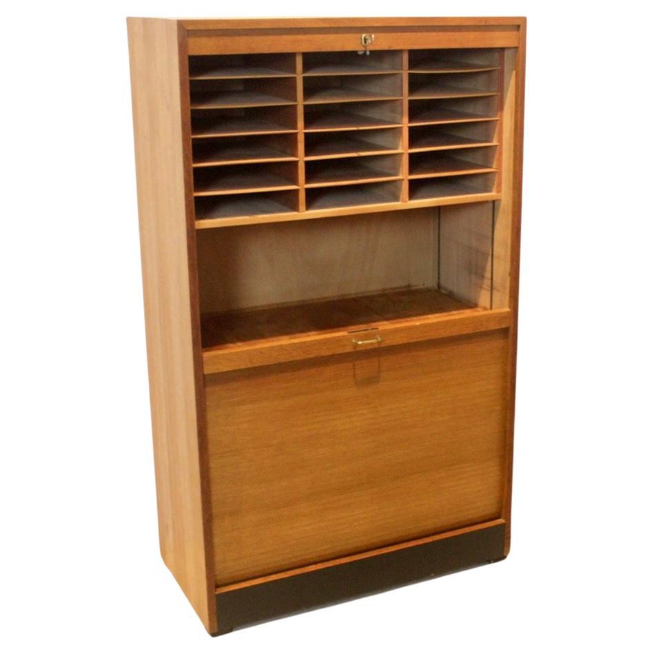 Dutch Library Office Storage Cabinet with Sliding Door For Sale