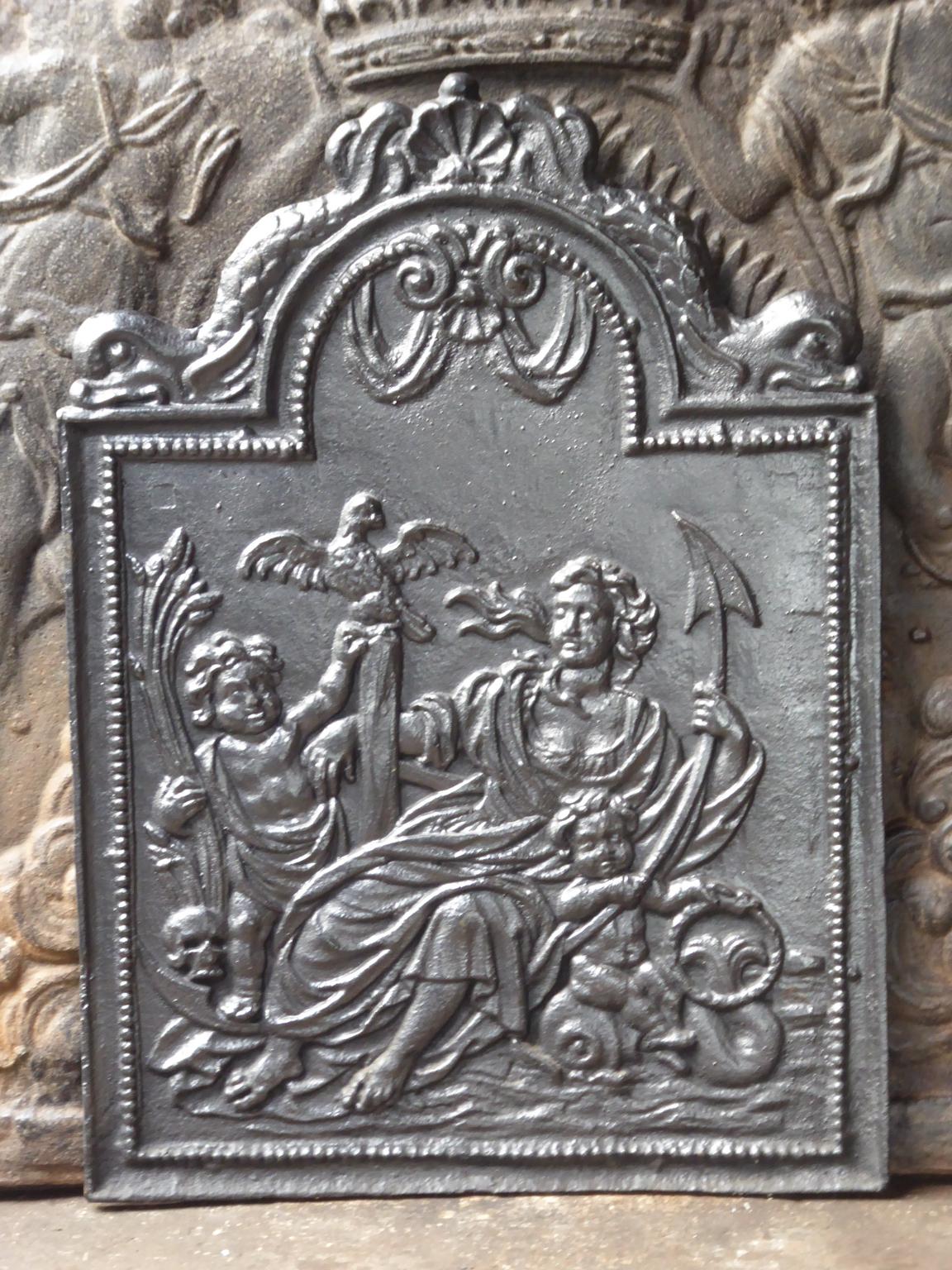 20th century Dutch Louis XIII style fireback with an allegory of Hope. Hope from the triptych faith, hope and love, the three theological virtues. The fireback is made of cast iron and is in a good condition.

  

   

   






  