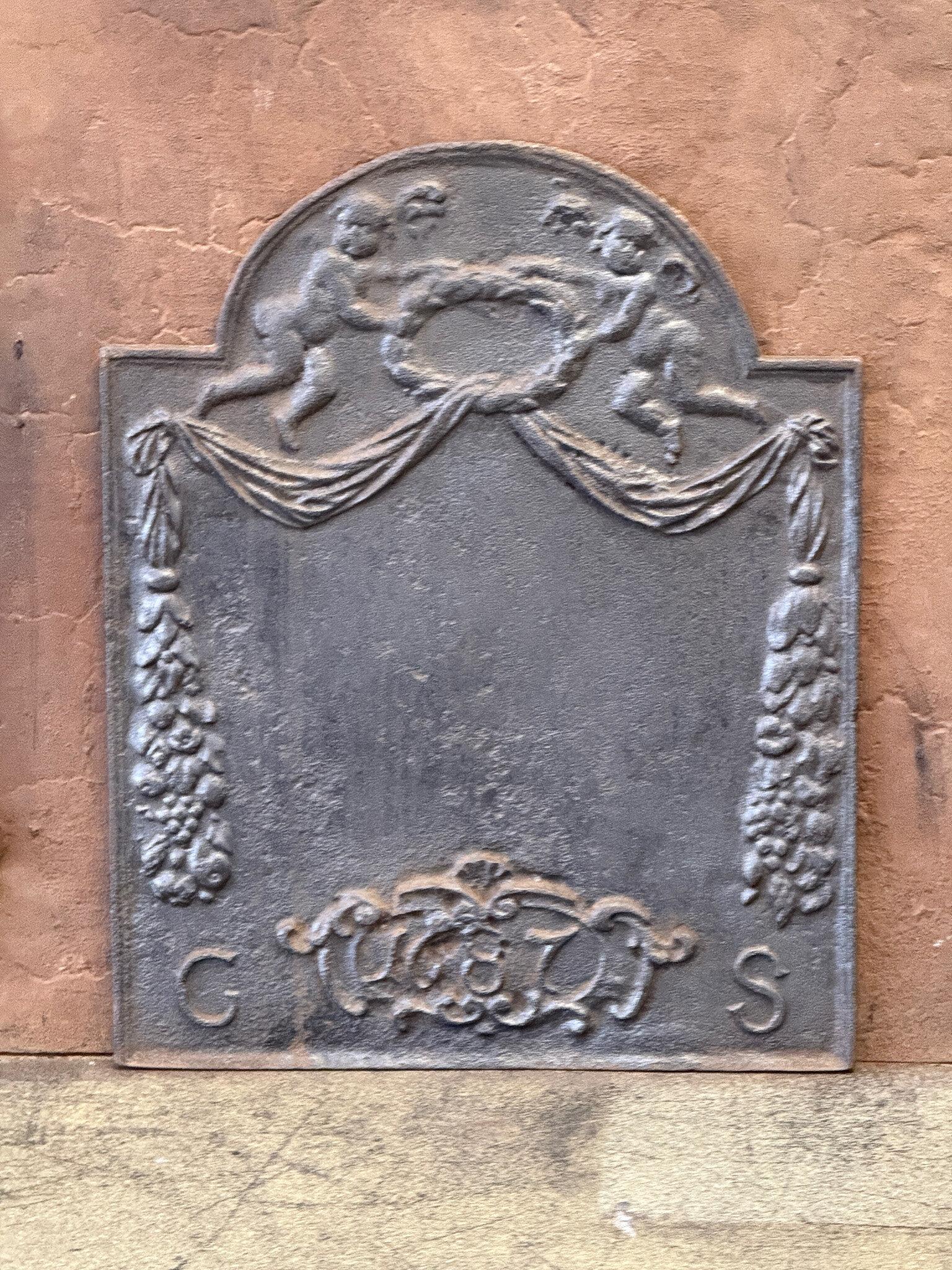Iron Dutch Louis XIV Period Fireback / Backsplash Depicting an 'Allegory of Peace' For Sale