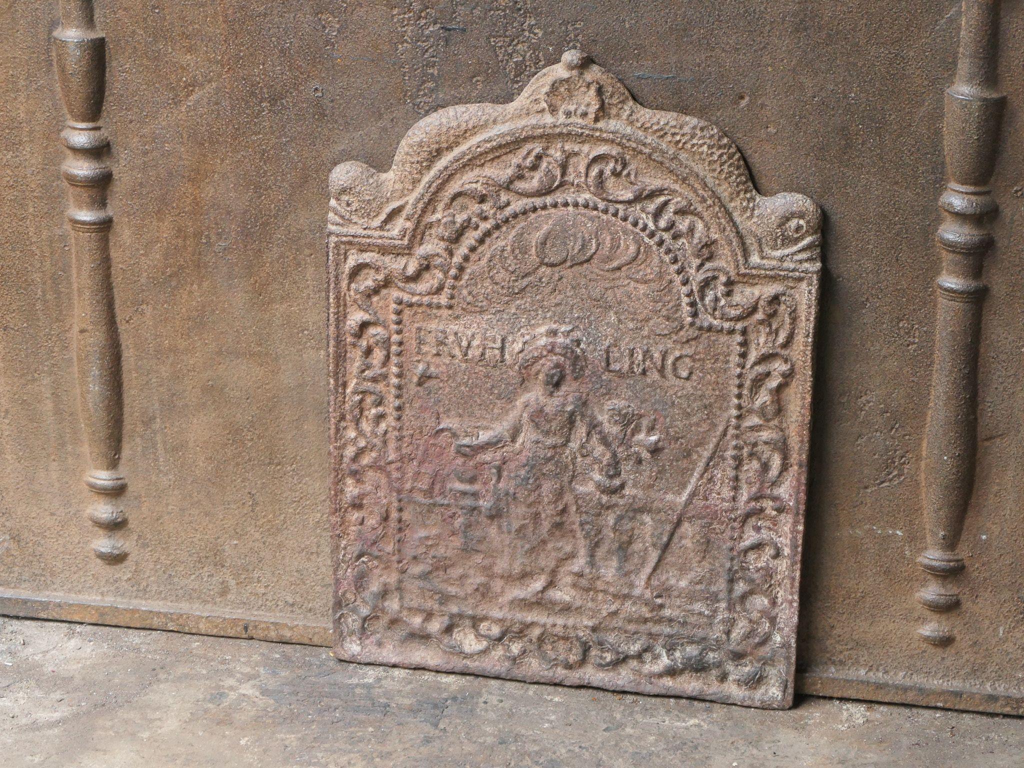 Parafuoco olandese del periodo Luigi XIV 'The Spring', inizio XVIII secolo In condizioni buone in vendita a Soest, NL