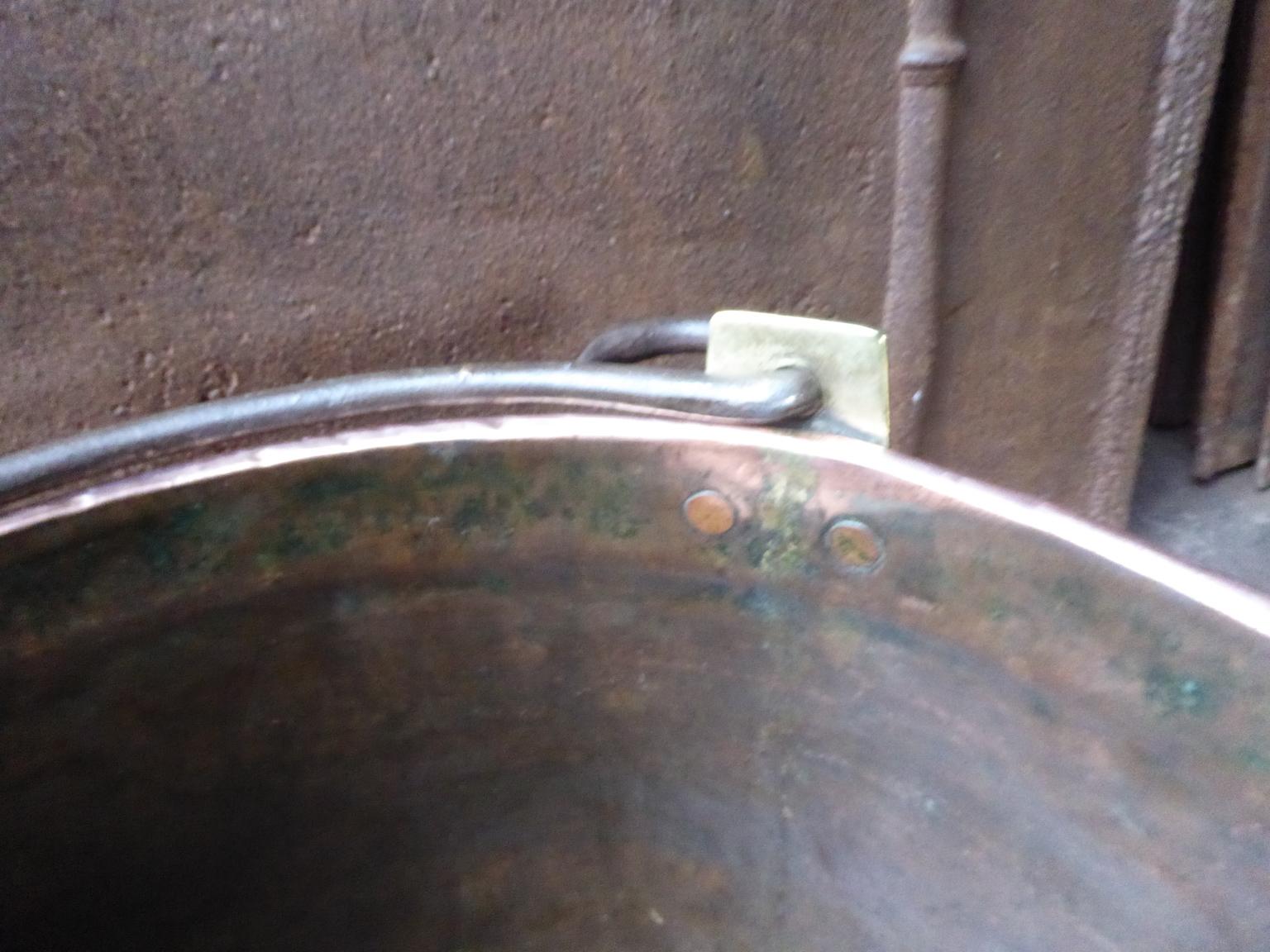 Dutch Louis XV Log Basket, 18th Century, Polished Copper and Brass 1