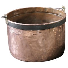 Antique Dutch Louis XV Polished Copper Log Holder, 18th Century