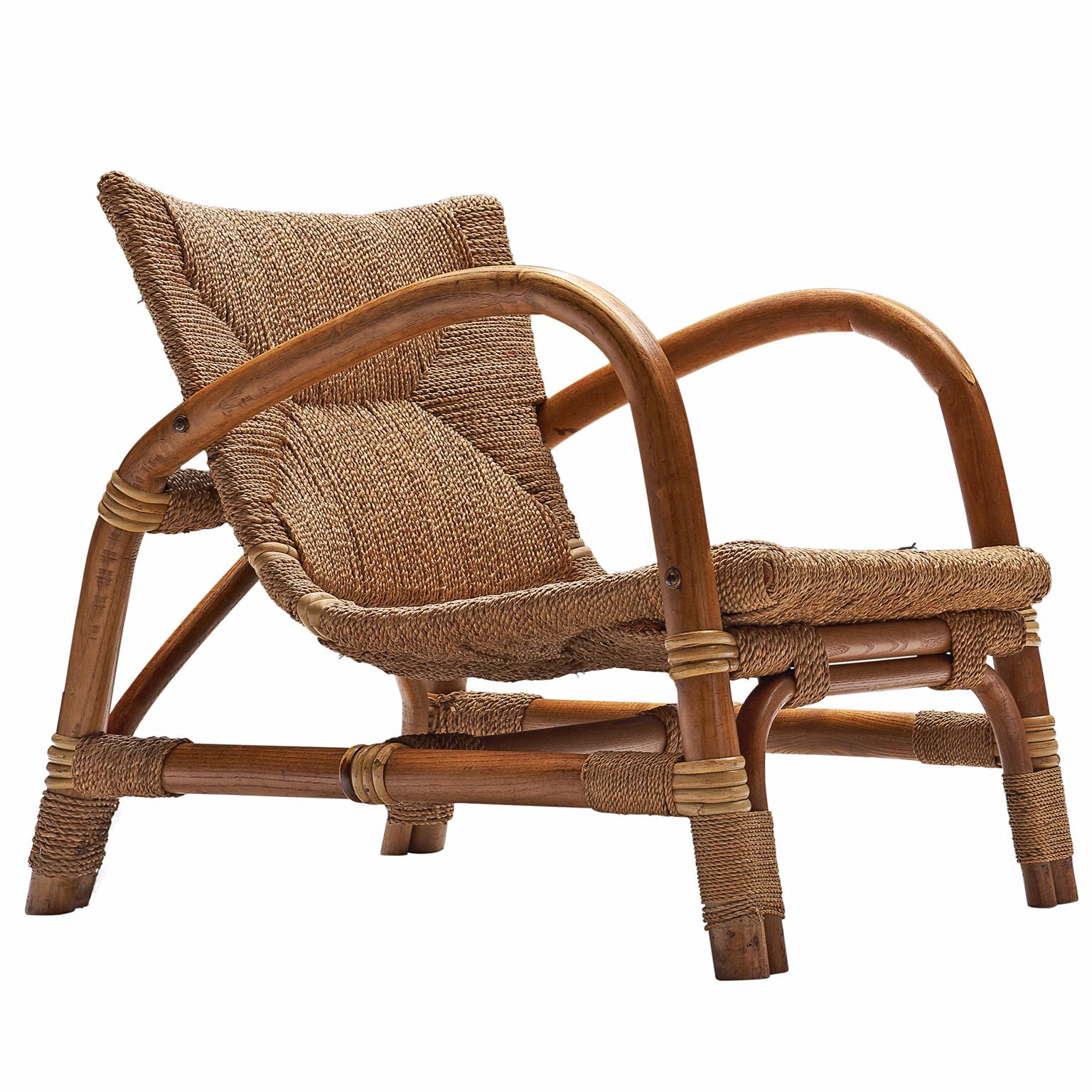 Dutch Lounge Chair in Cane and Beech