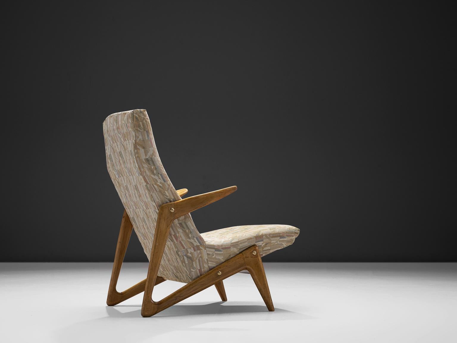 Scandinavian Dutch Lounge Chair with Original Upholstery