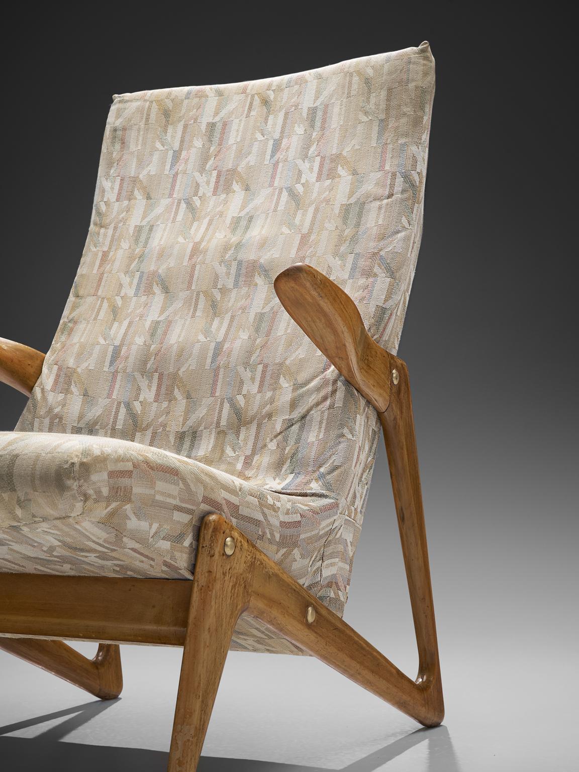 Mid-20th Century Dutch Lounge Chair with Original Upholstery