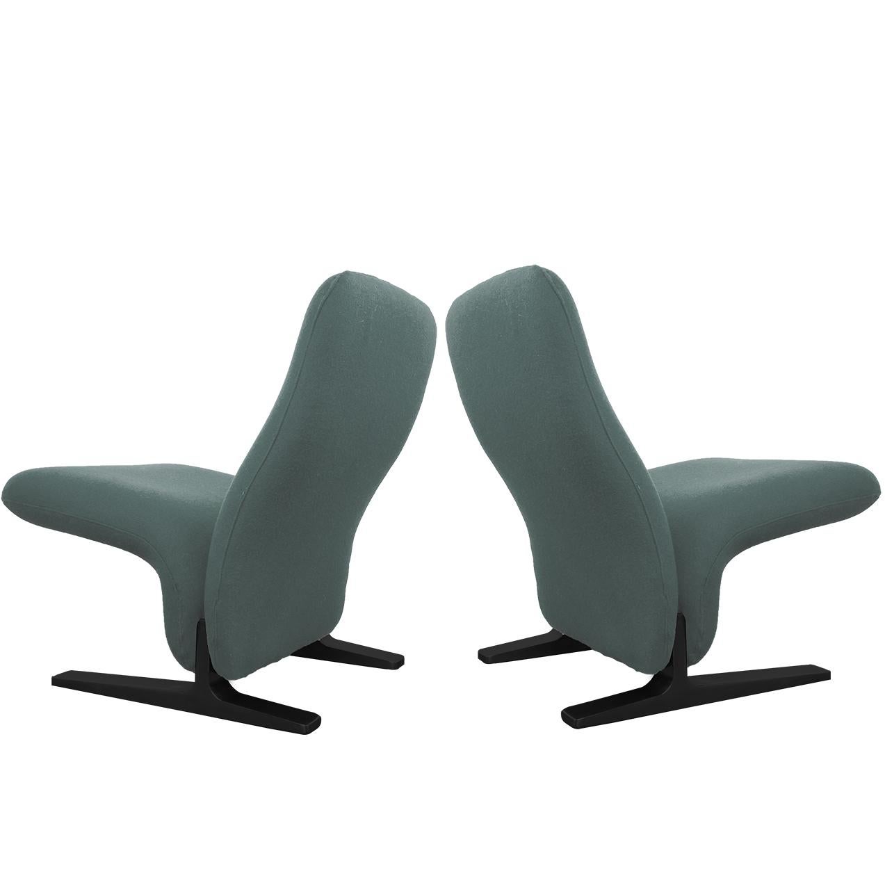Dutch Lounge Chairs by Pierre Paulin for Artifort, New Kvadrat Upholstery, 1970s In Excellent Condition In Rijssen, NL