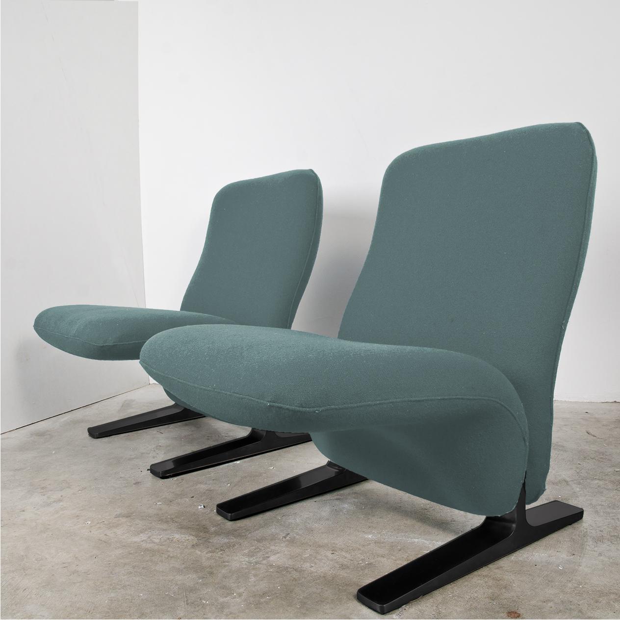 Mid-20th Century Dutch Lounge Chairs by Pierre Paulin for Artifort, New Kvadrat Upholstery, 1970s