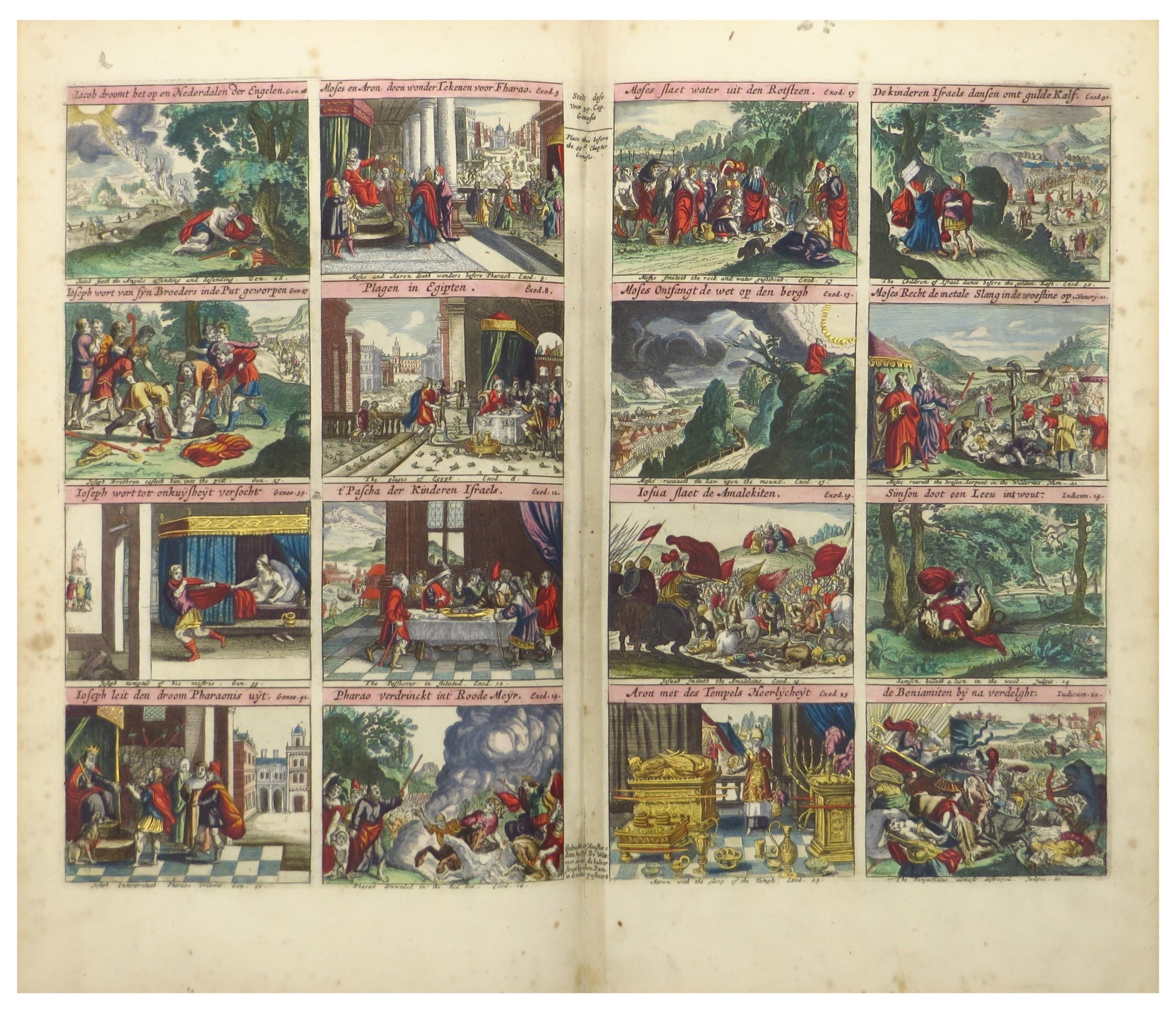 Dutch Luther Bible with fine hand-coloured and highlighted in gold illustrations For Sale 4