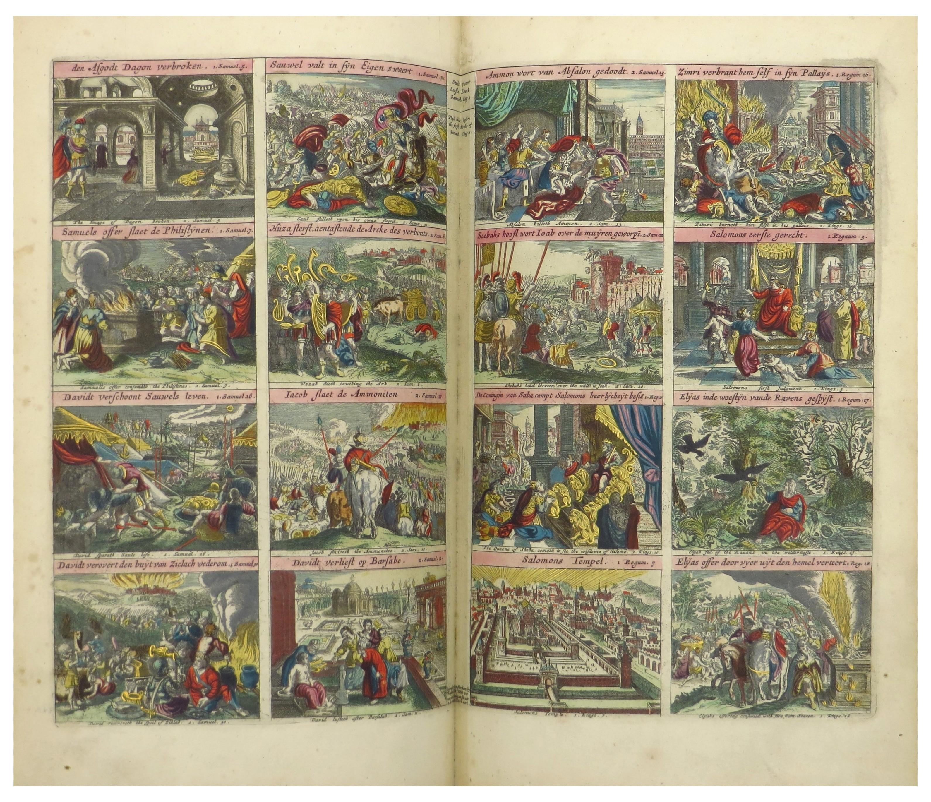 Dutch Luther Bible with fine hand-coloured and highlighted in gold illustrations For Sale 7