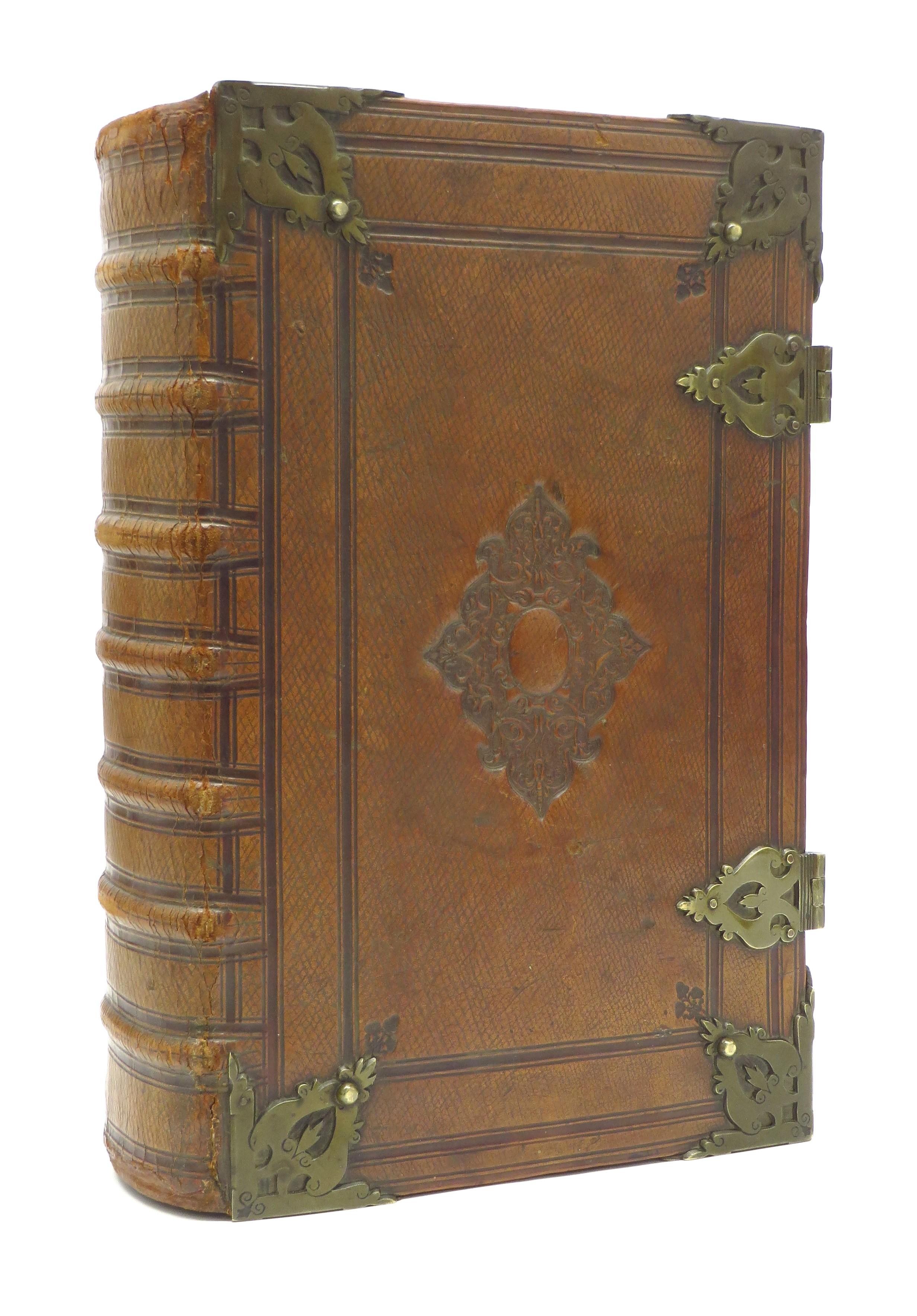Dutch Colonial Dutch Luther Bible with fine hand-coloured and highlighted in gold illustrations For Sale