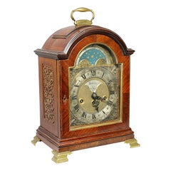 Dutch Mahogany and Brass Mounted Mantle Clock