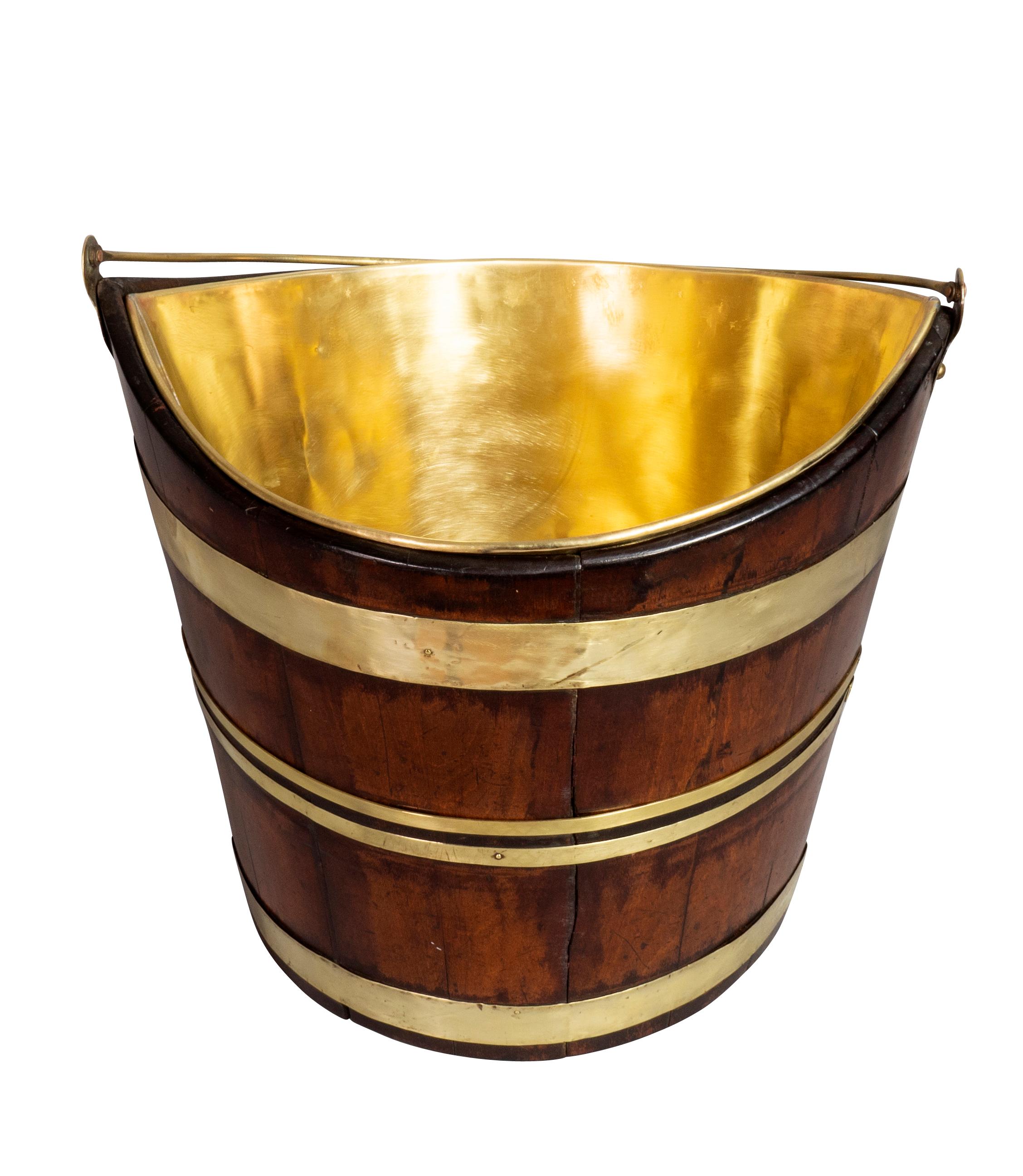 Dutch Mahogany and Brass Peat Bucket 1