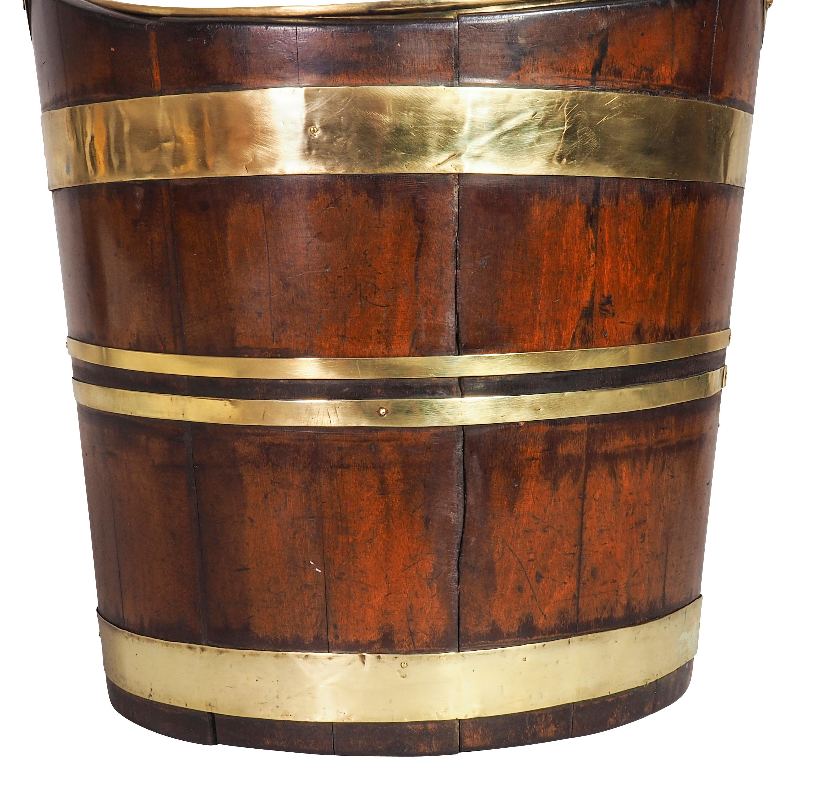 Dutch Mahogany and Brass Peat Bucket 2