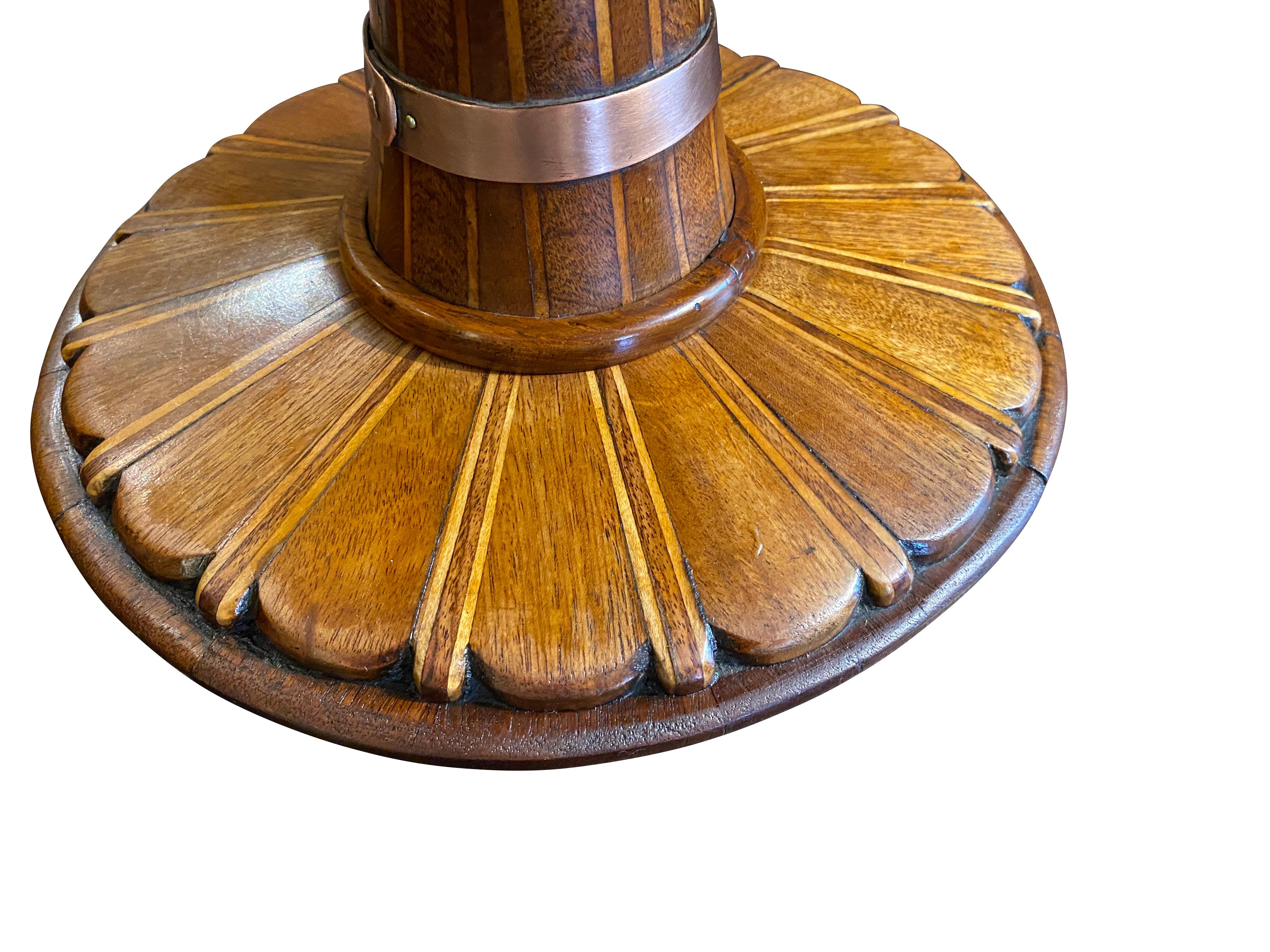 Dutch Mahogany And Copper Bound Centerpiece In Good Condition For Sale In Essex, MA