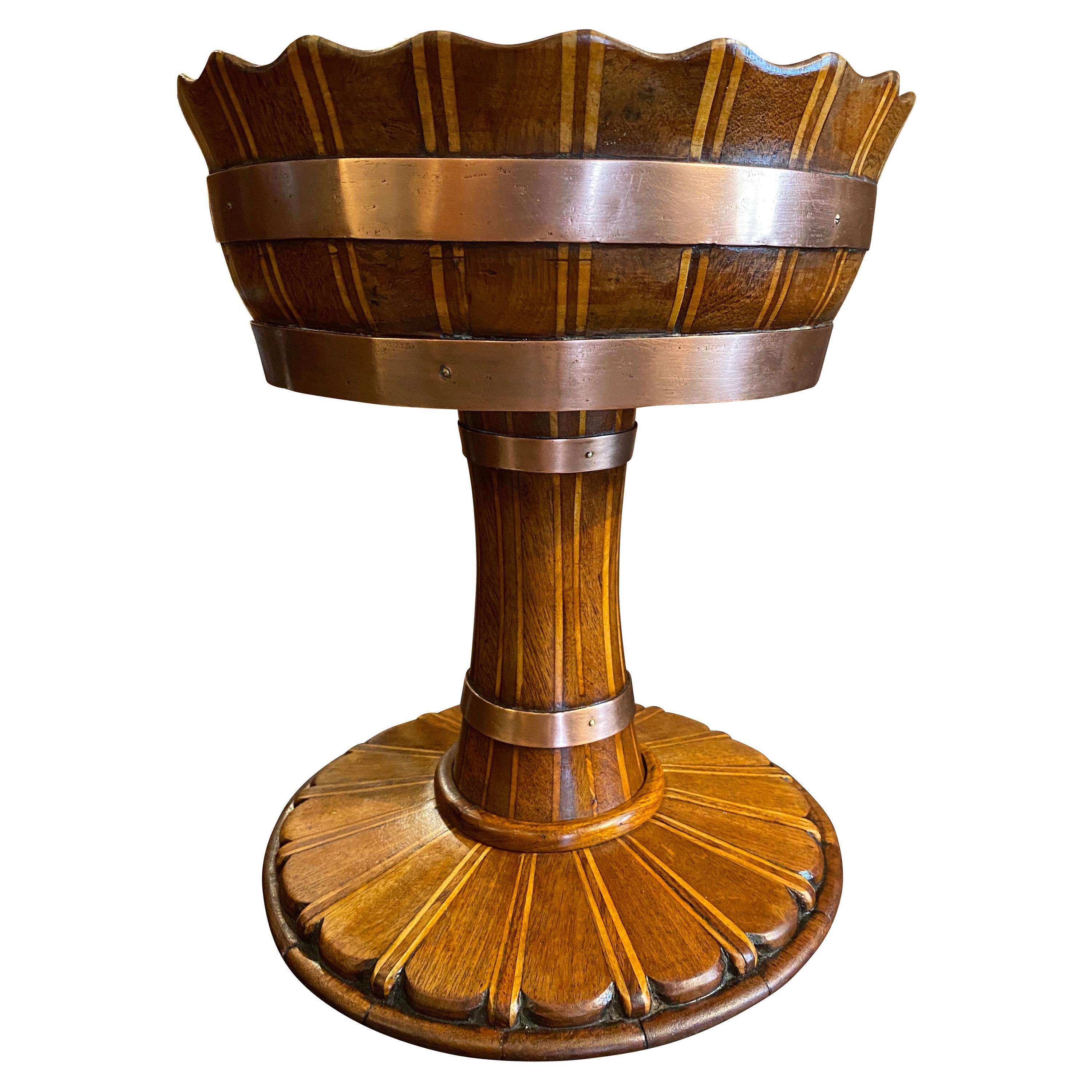 Dutch Mahogany And Copper Bound Centerpiece For Sale